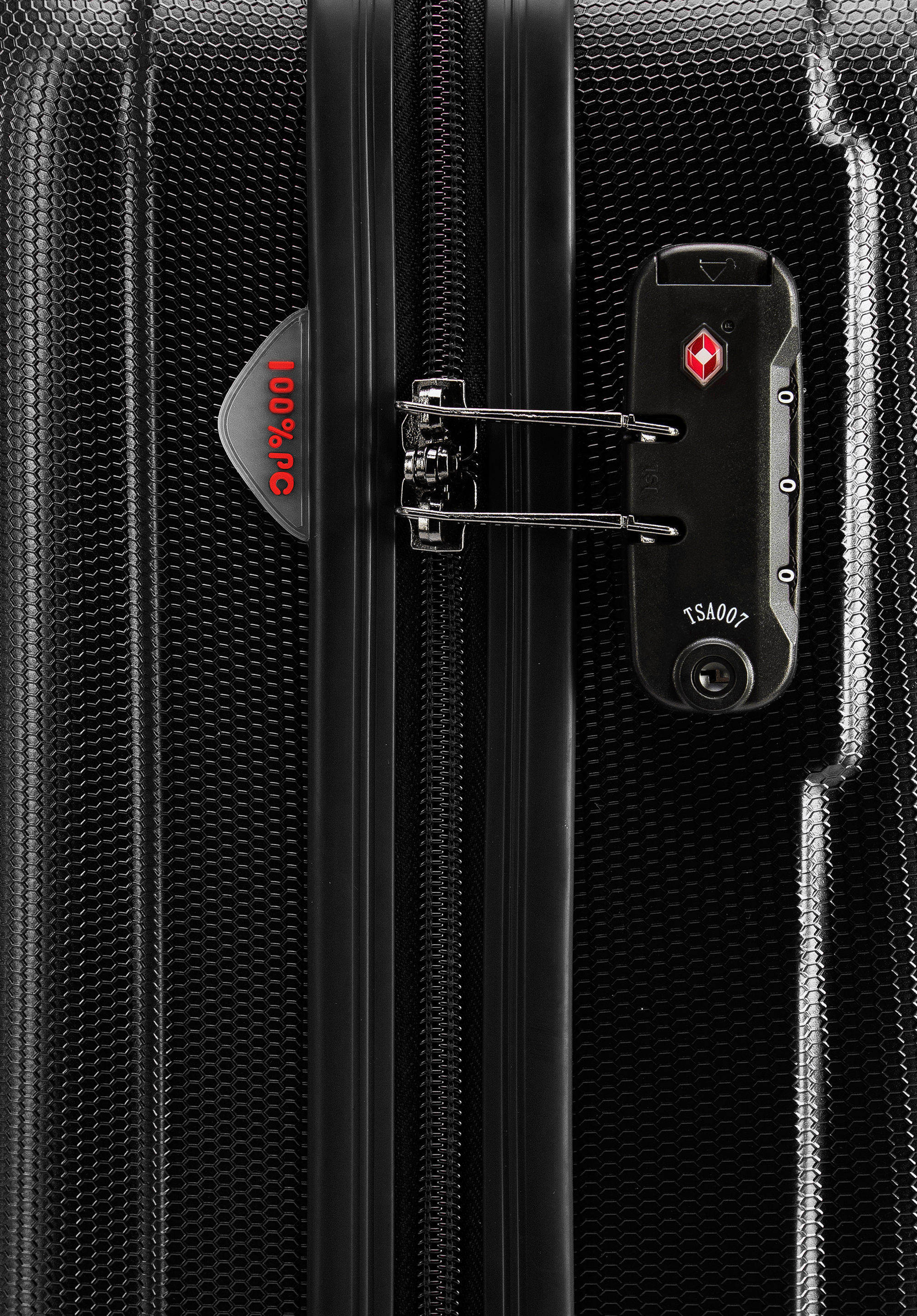 Walizka kabinowa z polikarbonu z pionowymi tłoczeniami