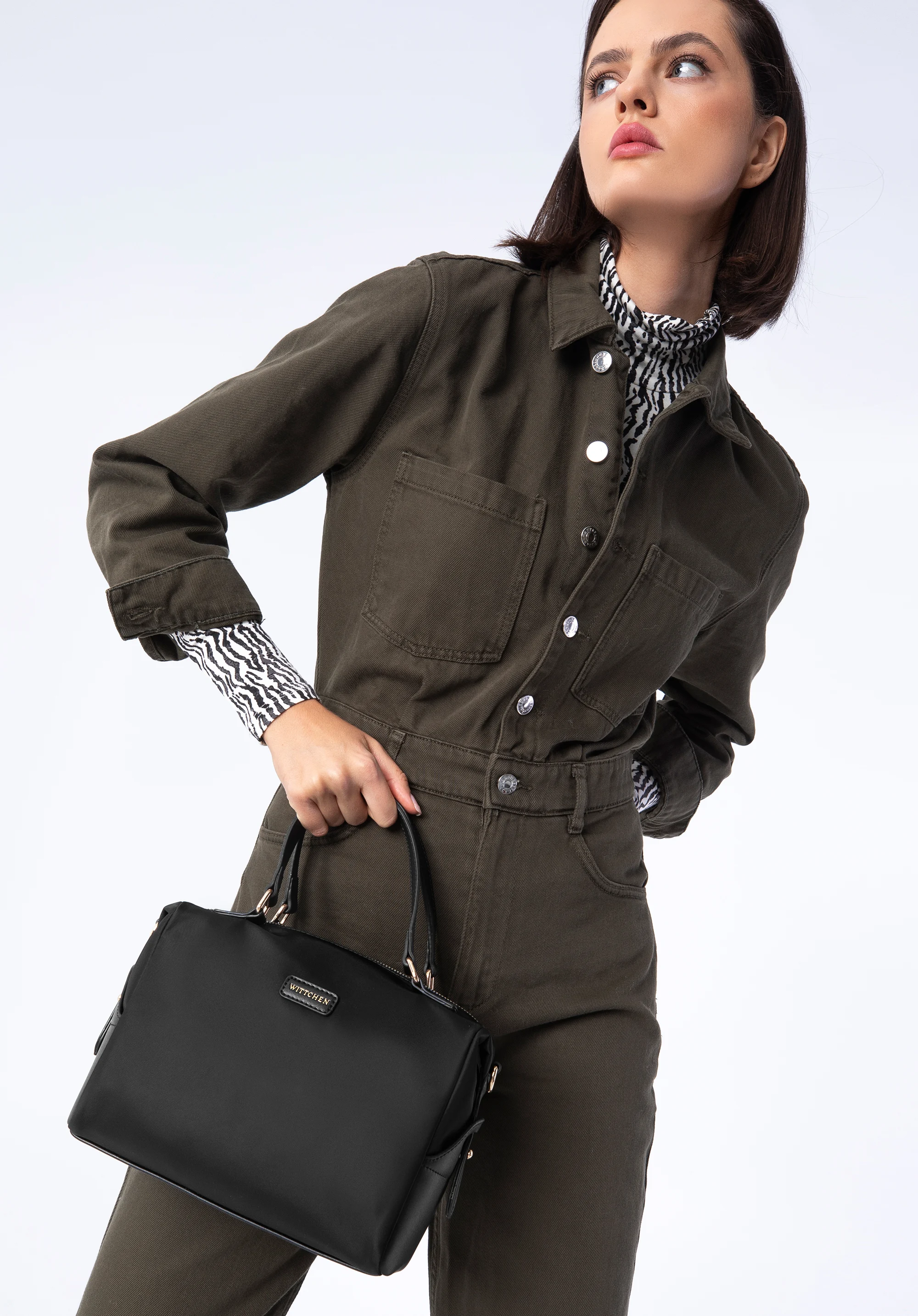 Torebka kuferek z nylonu pudełkowa