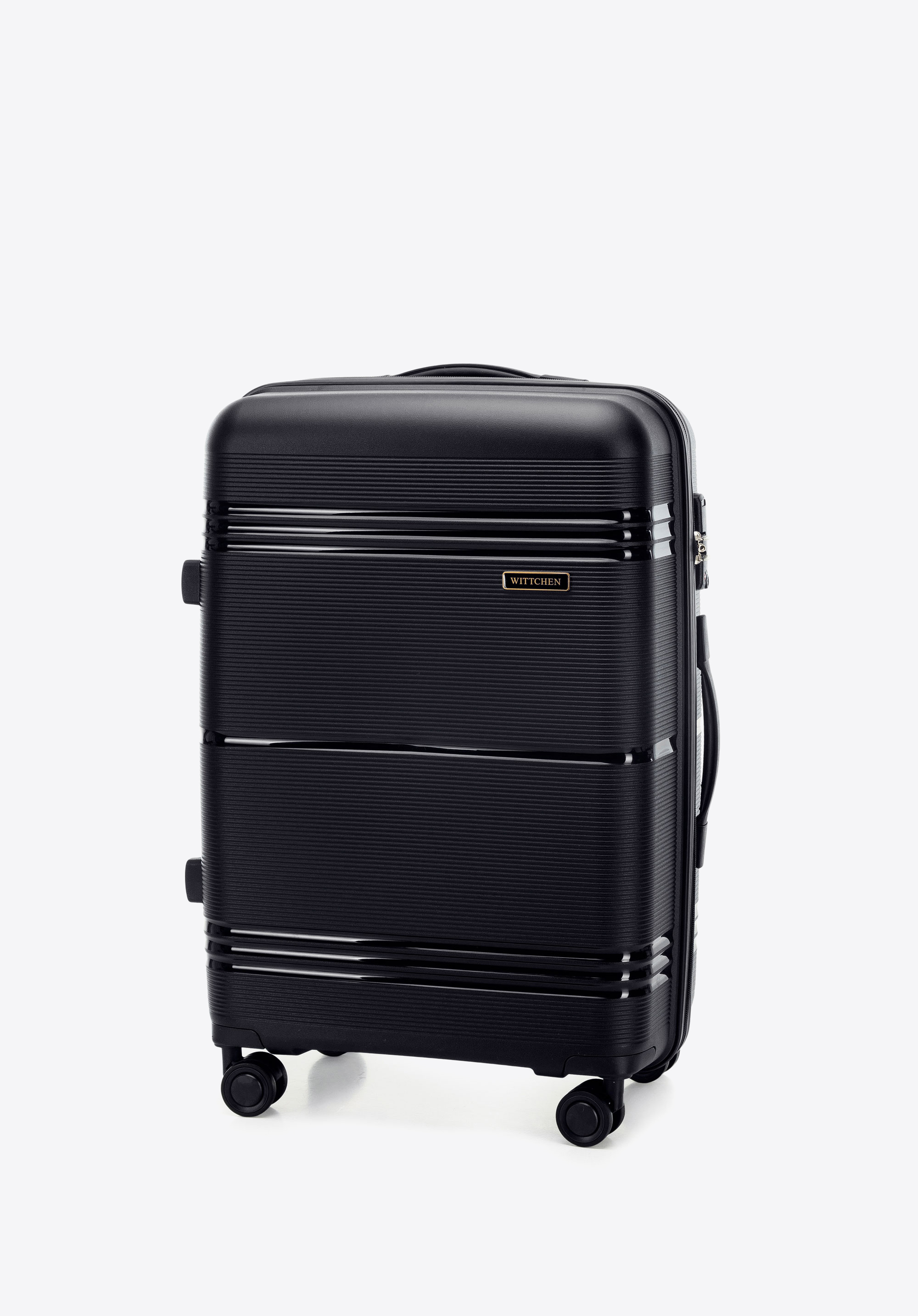 Średnia walizka z polipropylenu jednokolorowa