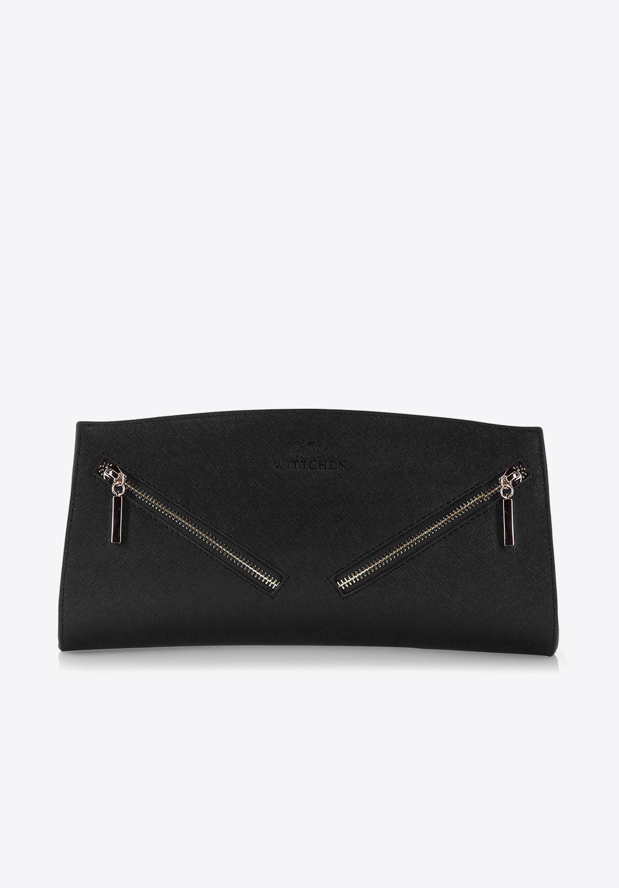 Kopertówka skórzana z ukośnymi suwakami