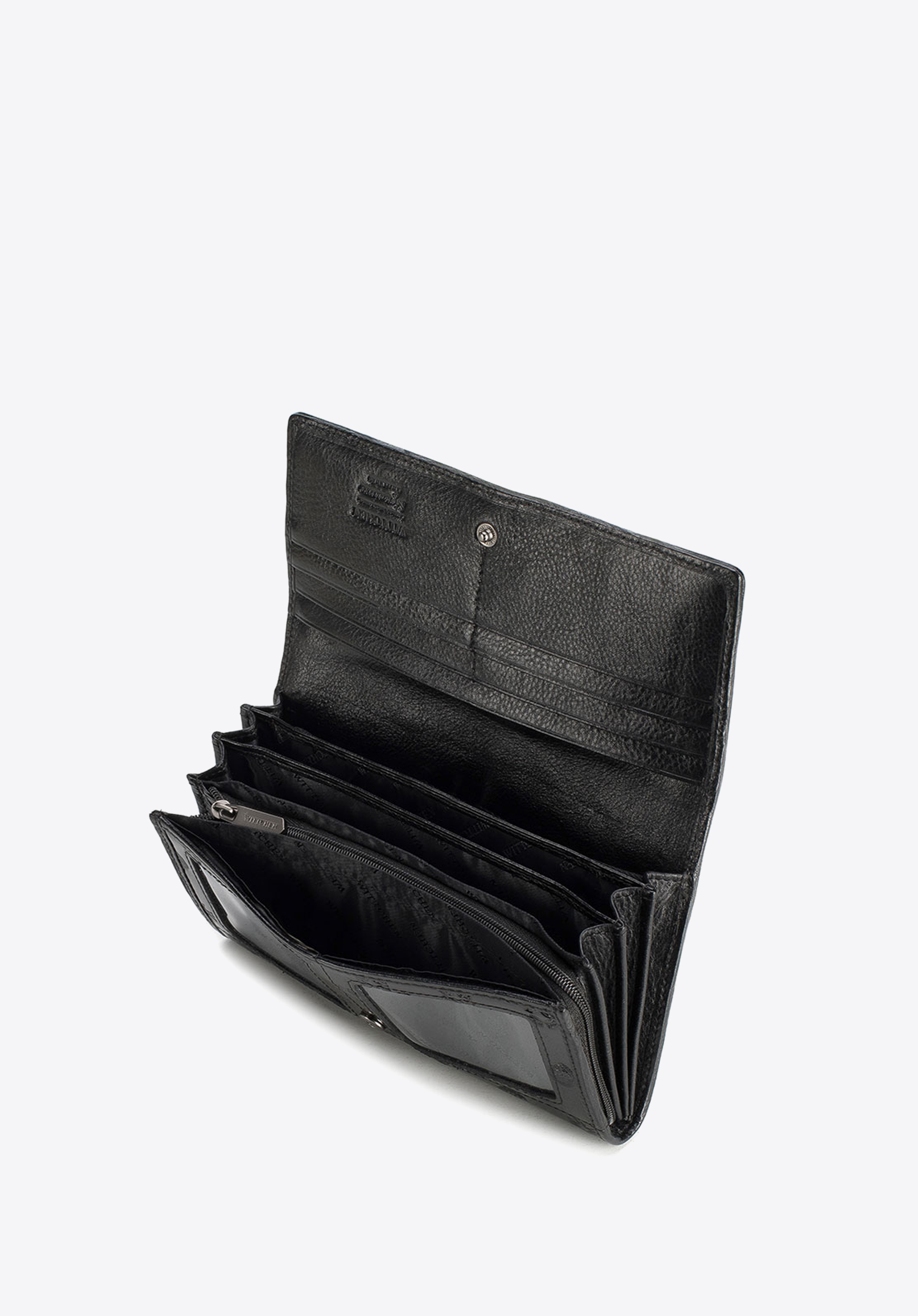 Damski portfel skórzany lakierowany z monogramem