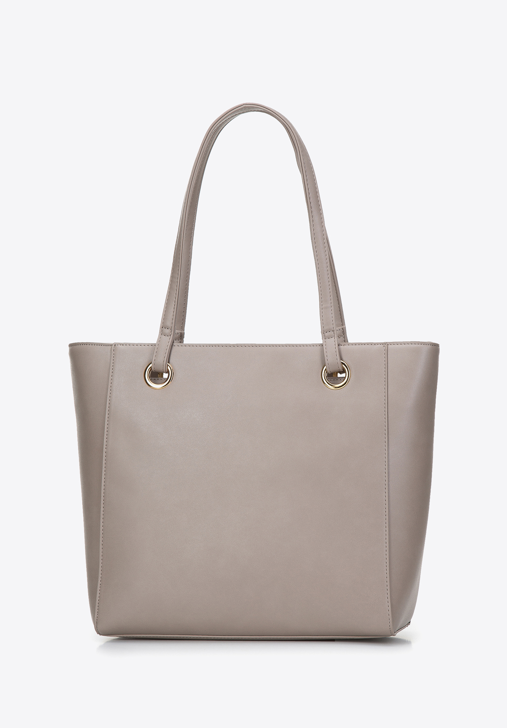 Torebka shopperka z ekoskóry z kieszenią z przodu duża