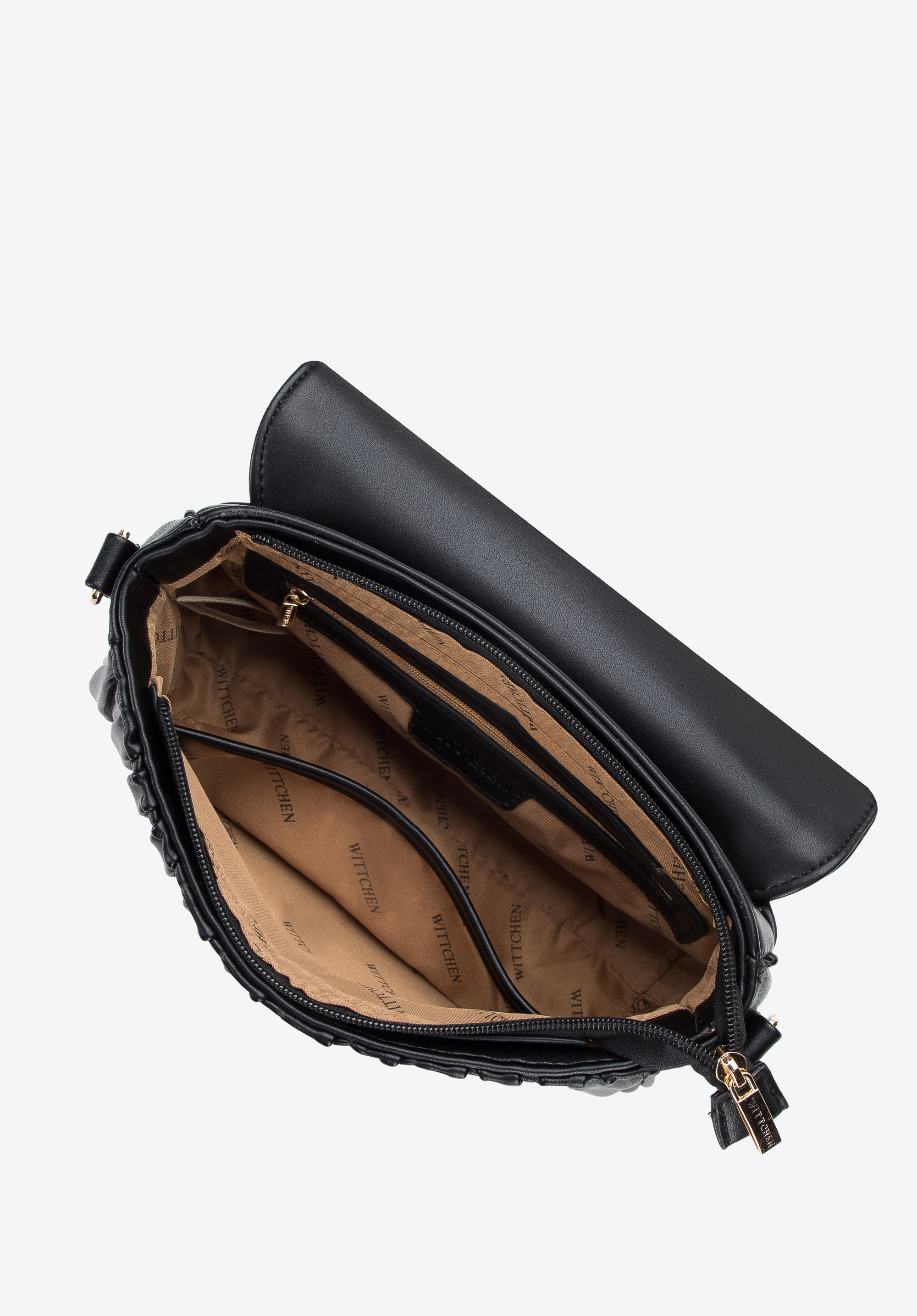 Torebka bagietka z marszczonej ekoskóry