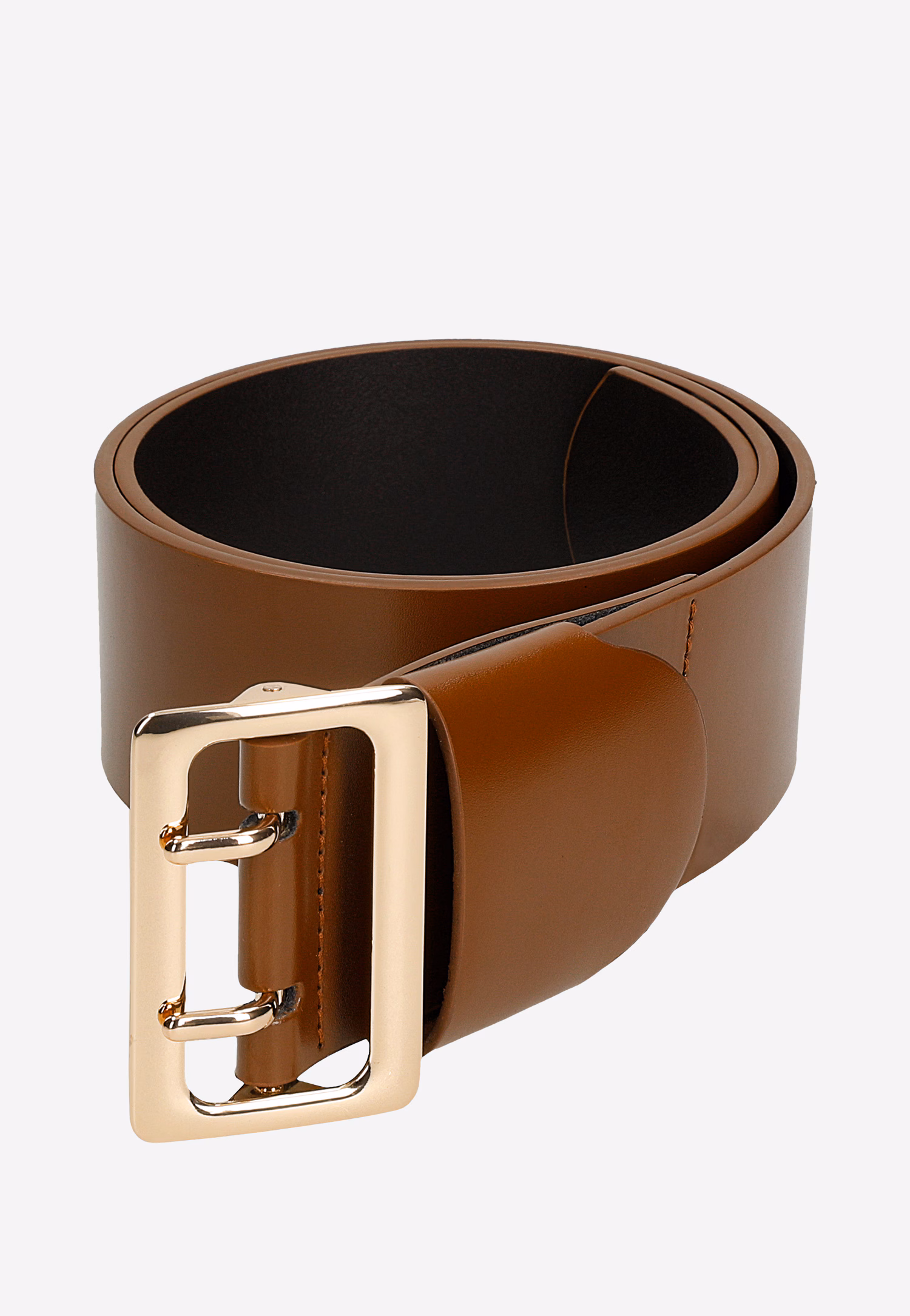 Brązowy skórzany pasek damski