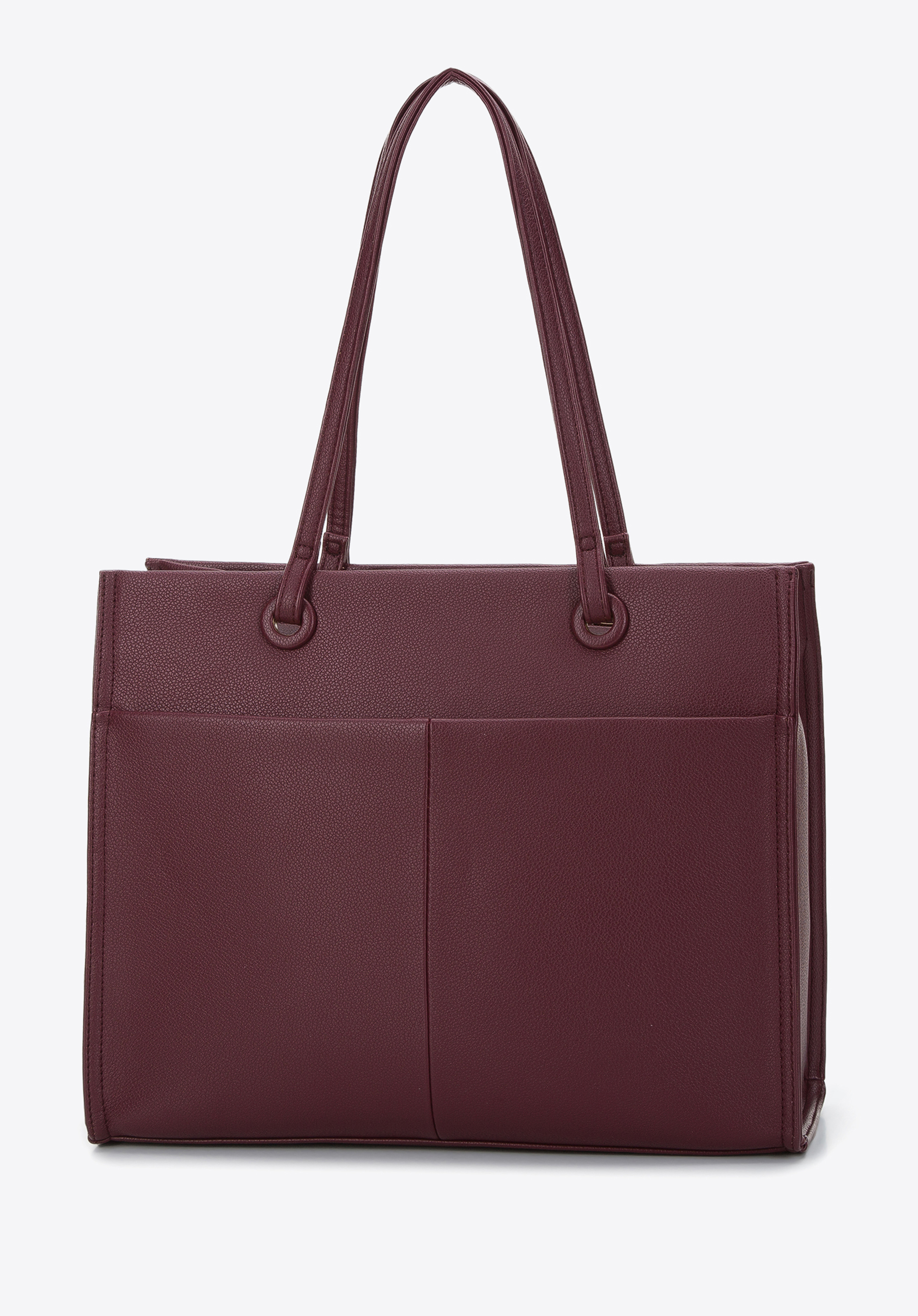 Torebka shopperka z ekoskóry z ozdobnymi kółkami prosta