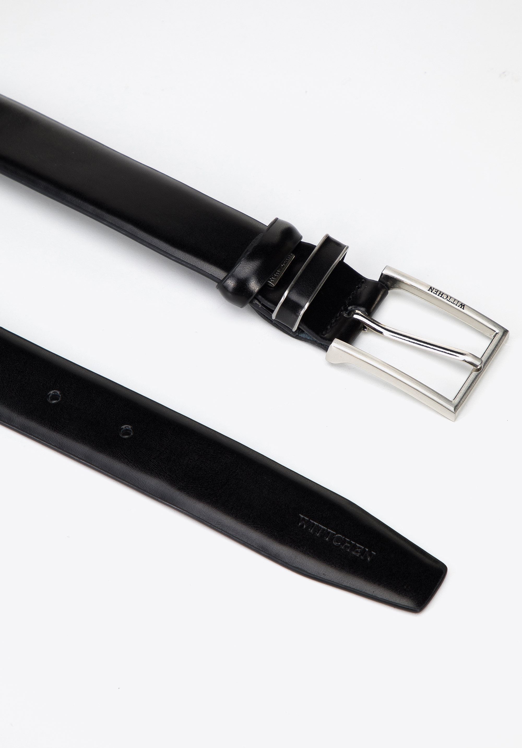 Męski pasek skórzany z ozdobną szlufką