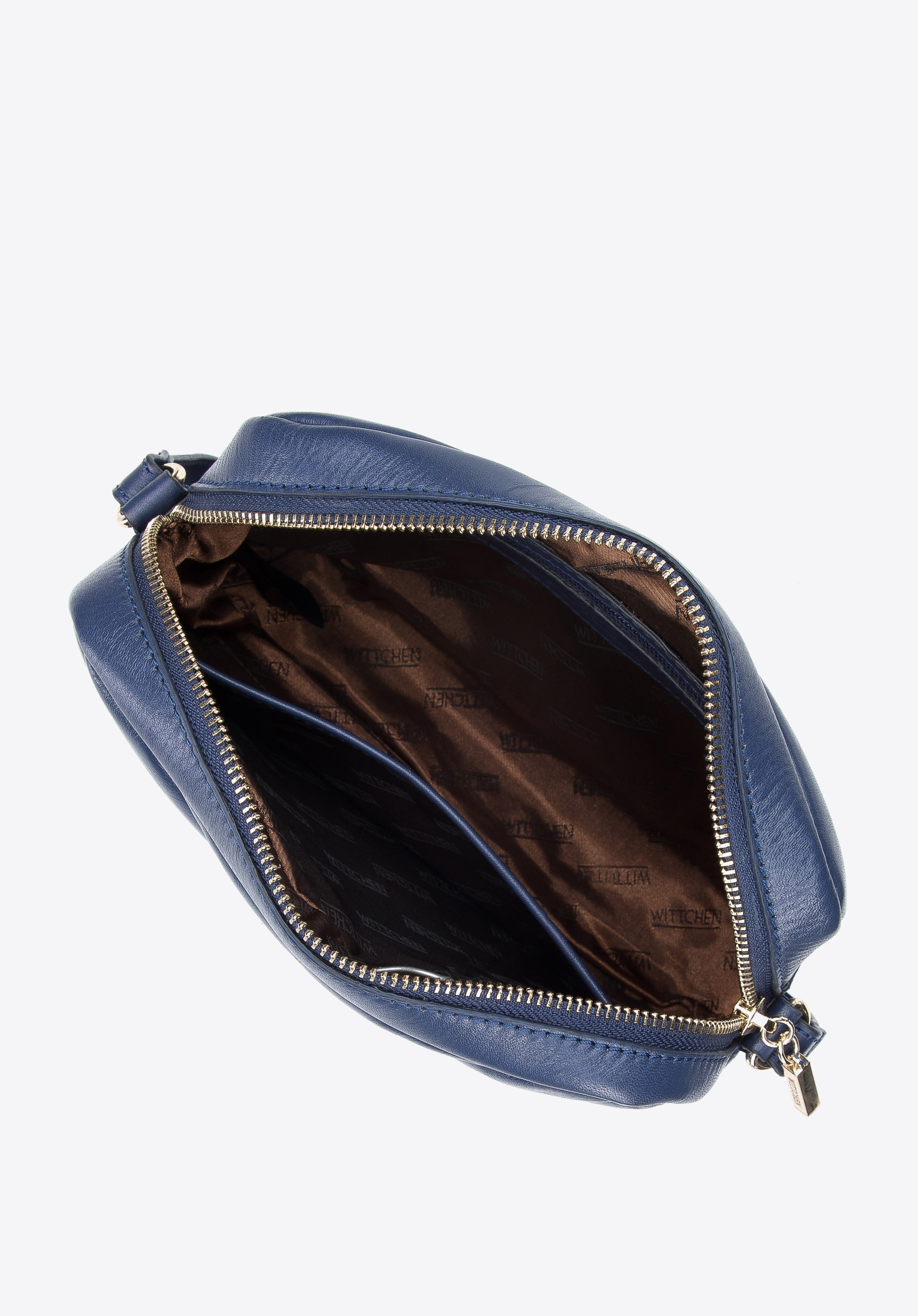 Damska listonoszka skórzana z ukośnym pikowaniem