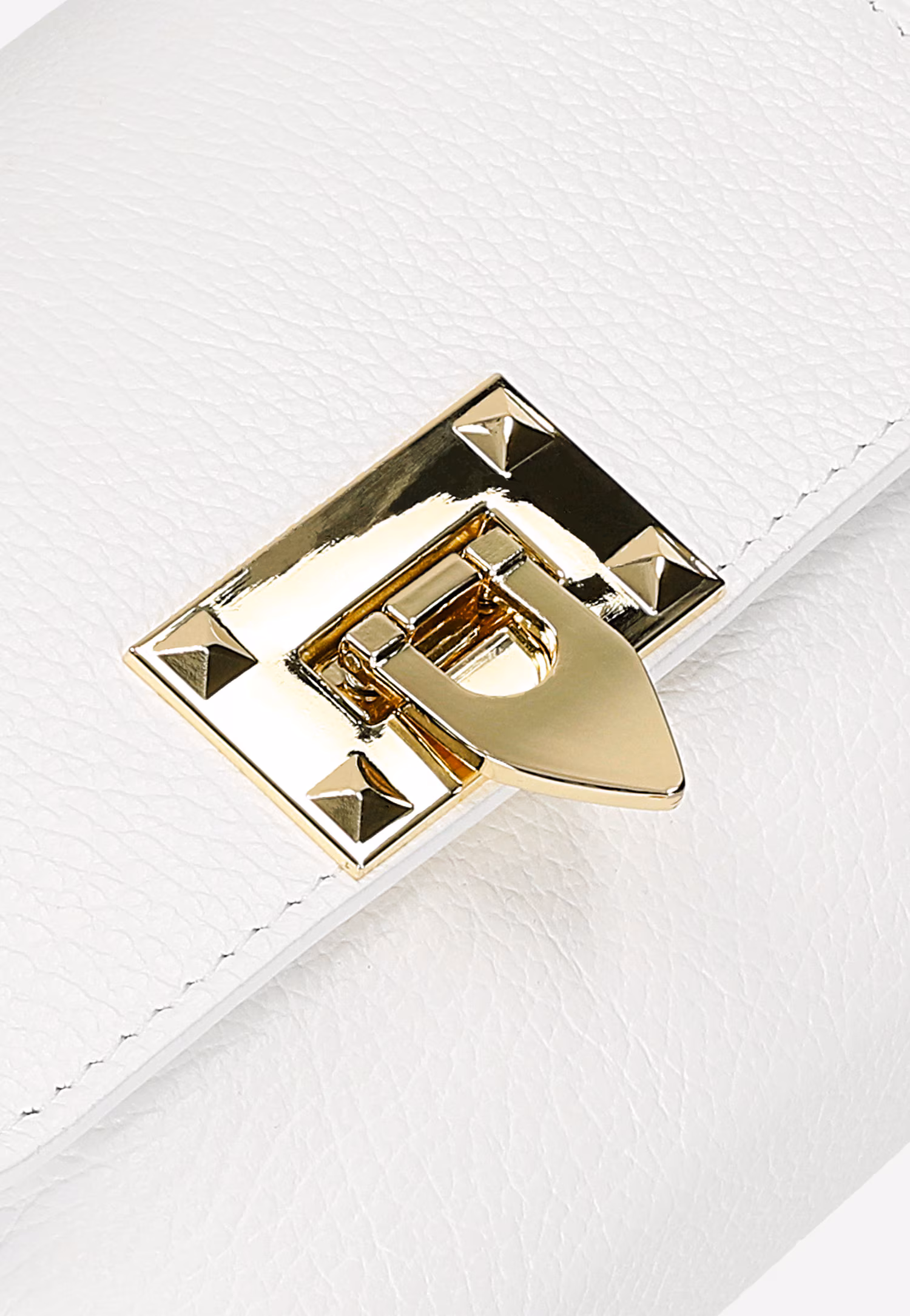 Biała wizytowa torebka ze skóry naturalnej