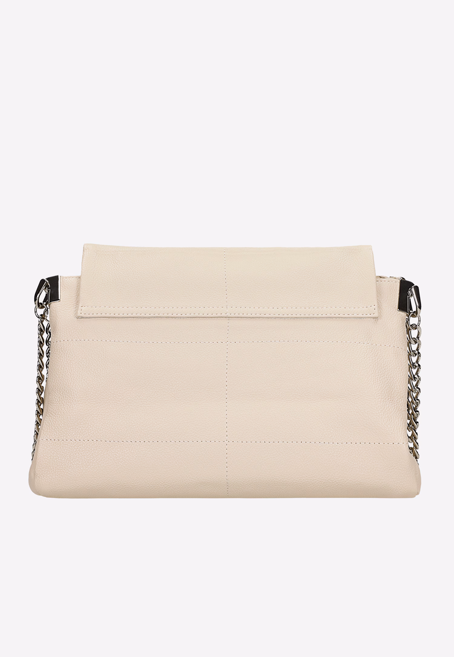 Mała beżowa skórzana torebka na co dzień