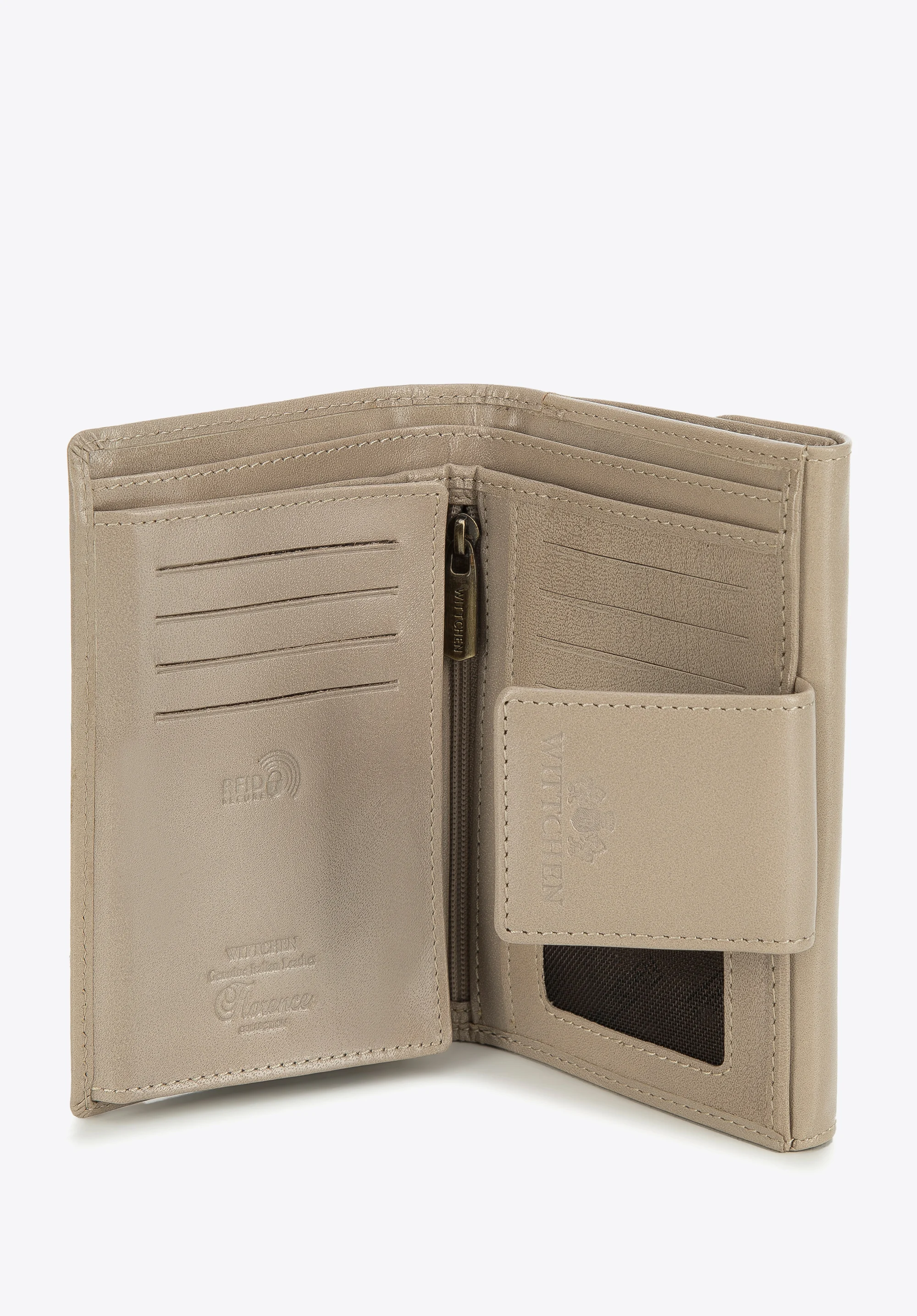 Damski portfel ze skóry z elegancką napą