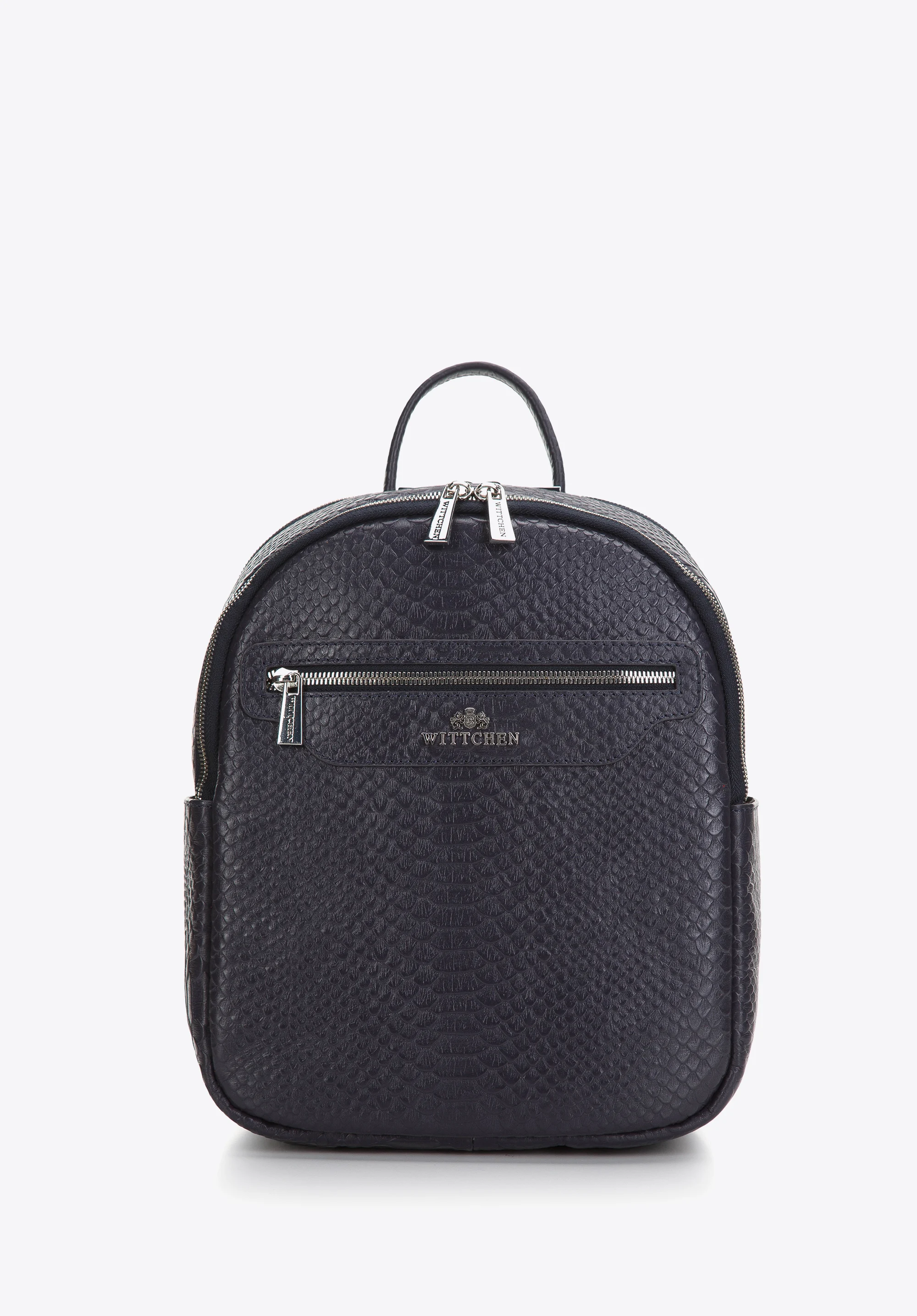 Damski plecak ze skóry o fakturze lizard dwukomorowy