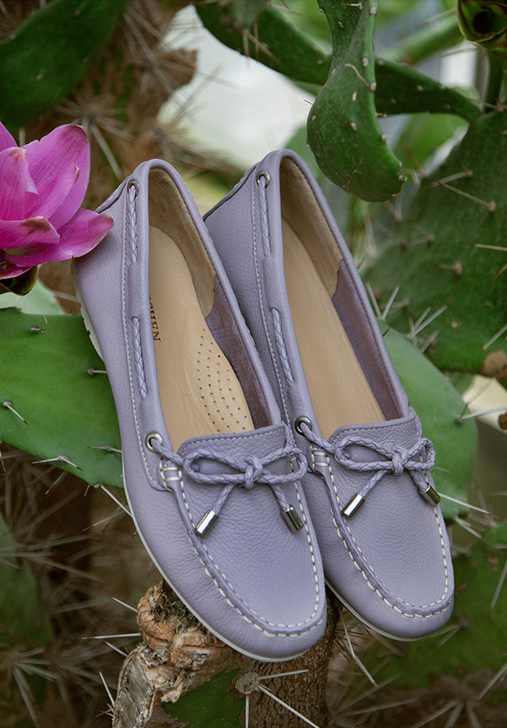 Damskie mokasyny skórzane pastelowe