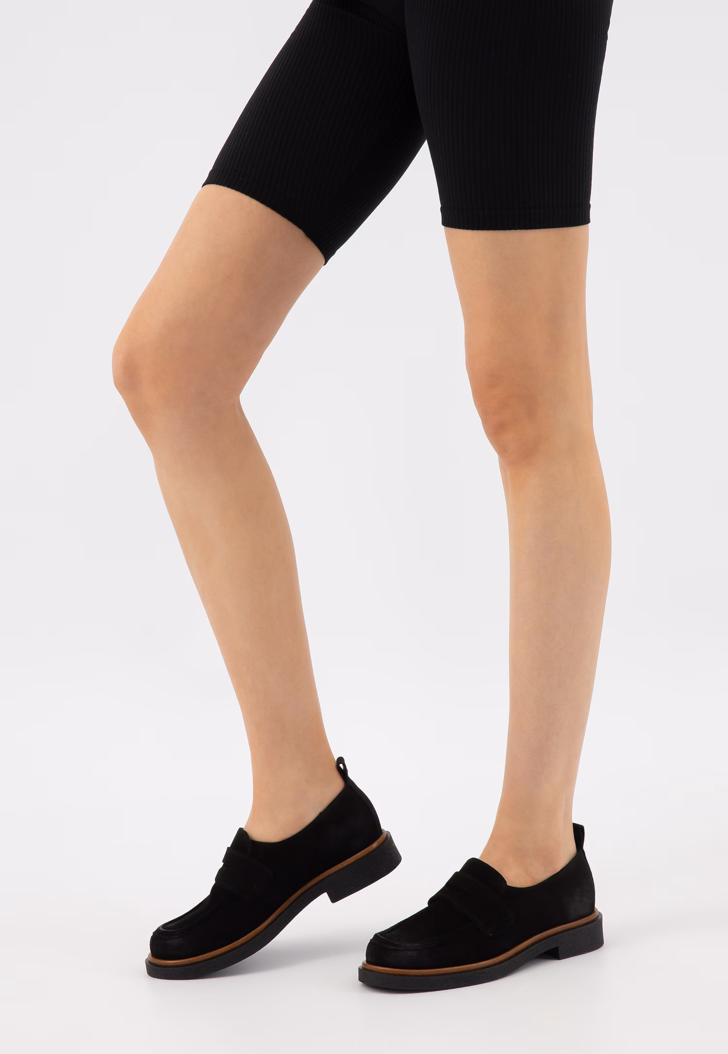 Czarne mokasyny damskie penny loafers w stylu casual