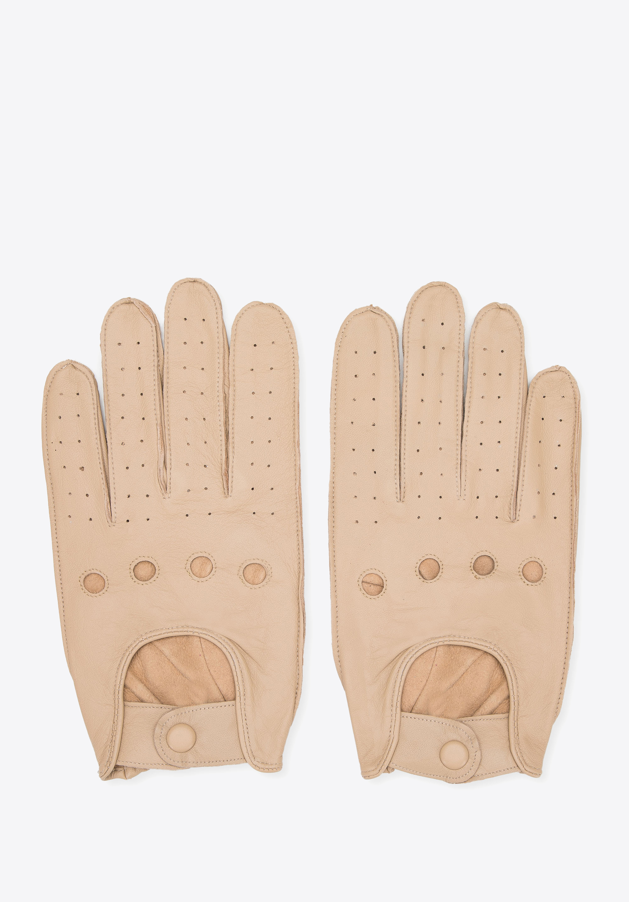 Męskie rękawiczki skórzane samochodowe