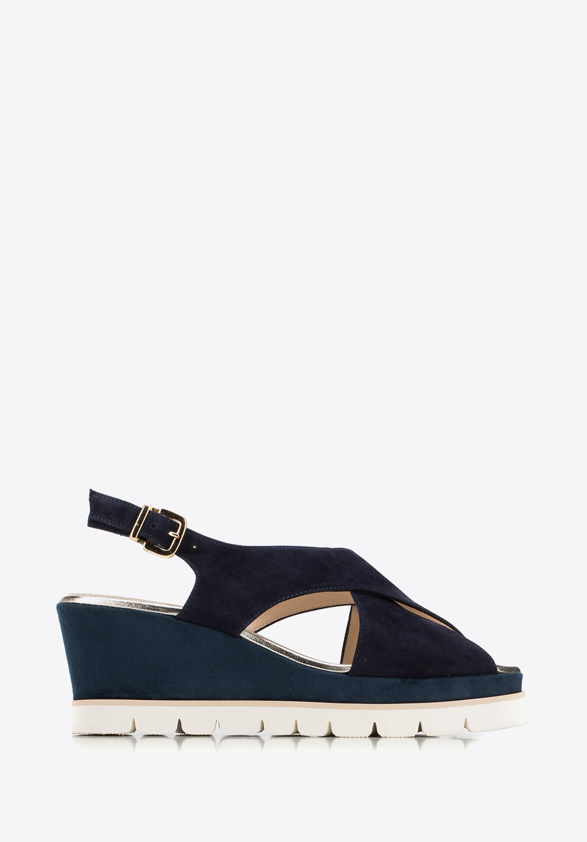 Damskie sandały zamszowe na jasnej podeszwie