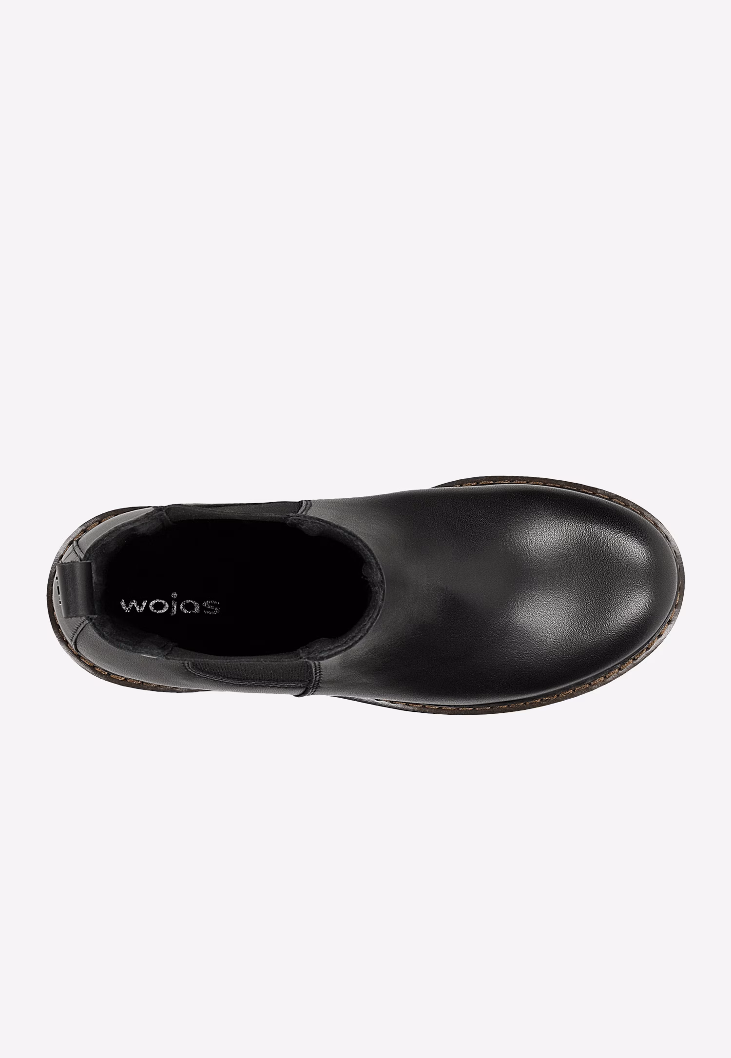 Czarne skórzane sztyblety na masywnym obcasie