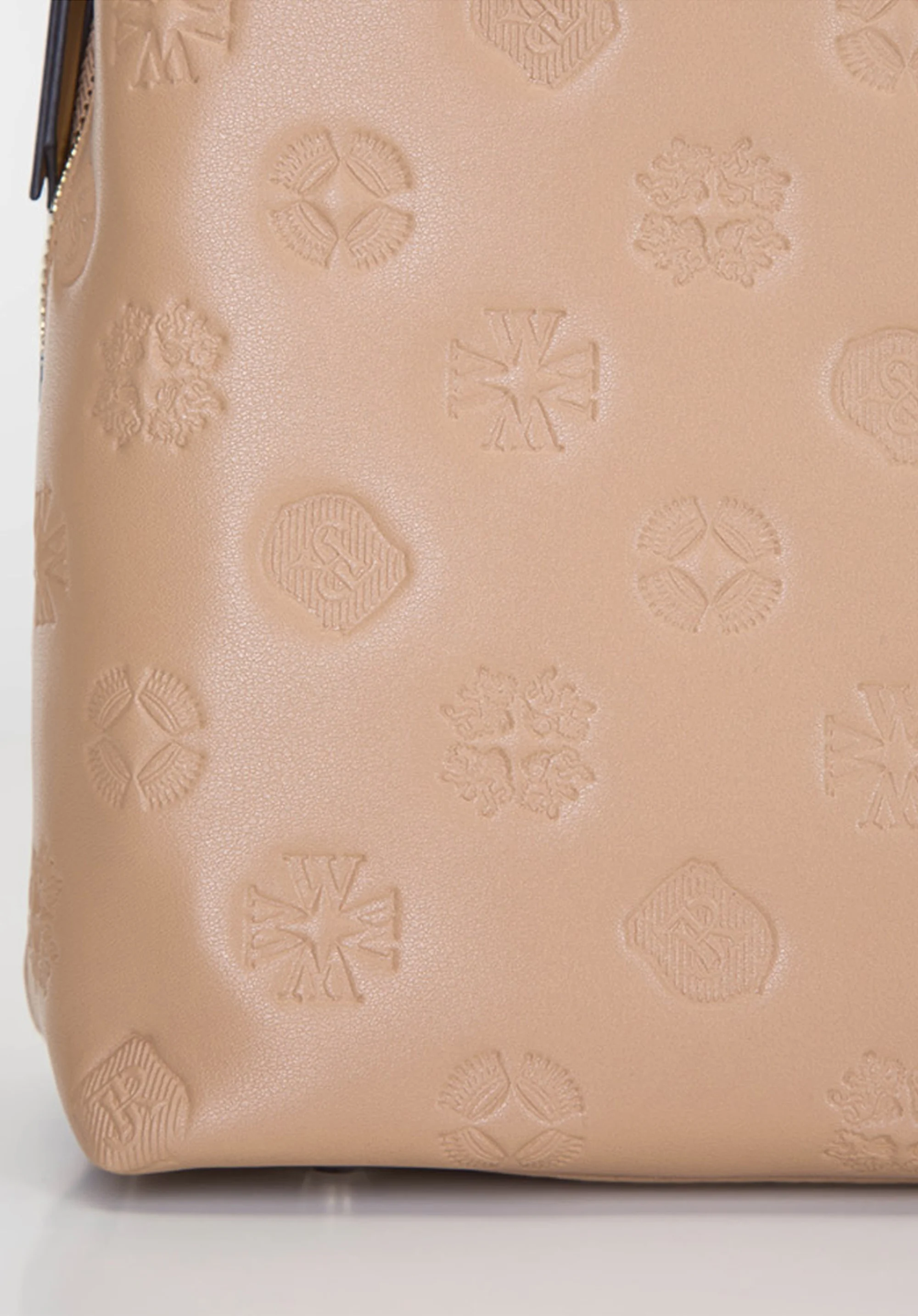 Torebka worek skórzana z monogramem i suwakami