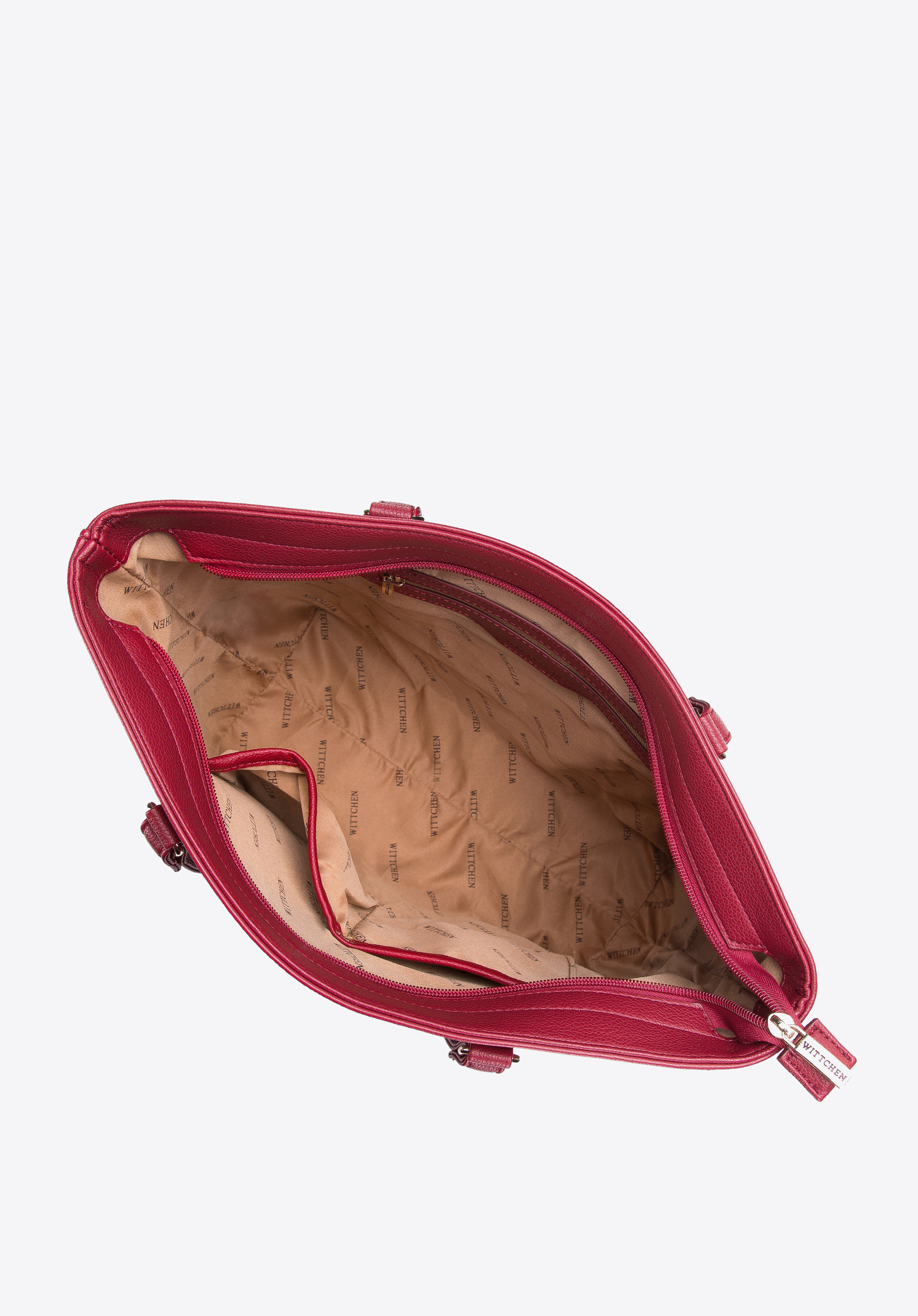 Torebka shopperka z ekoskóry z otwartą kieszenią z przodu