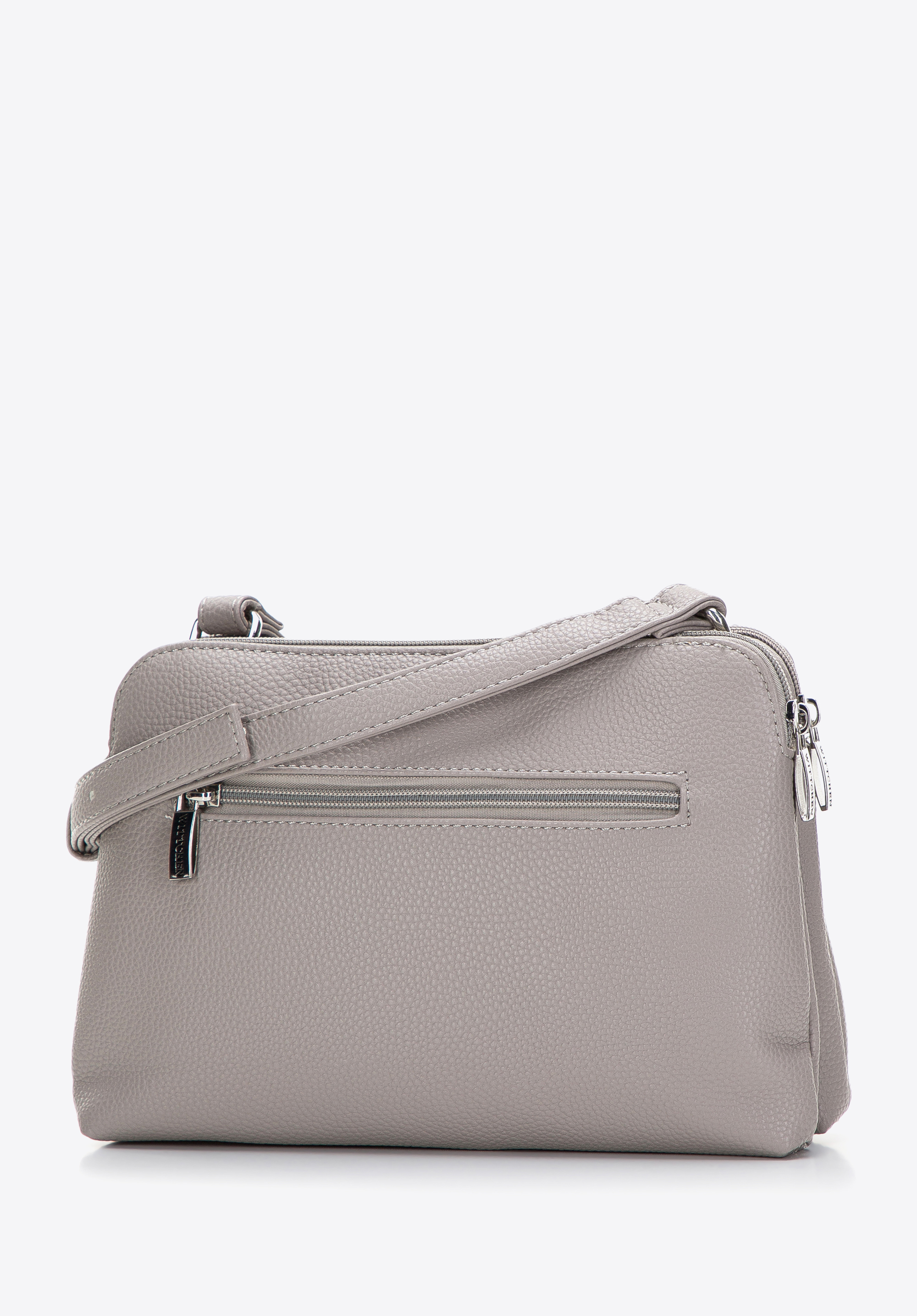 Damska listonoszka z ekoskóry dwukomorowa z ozdobnymi patkami