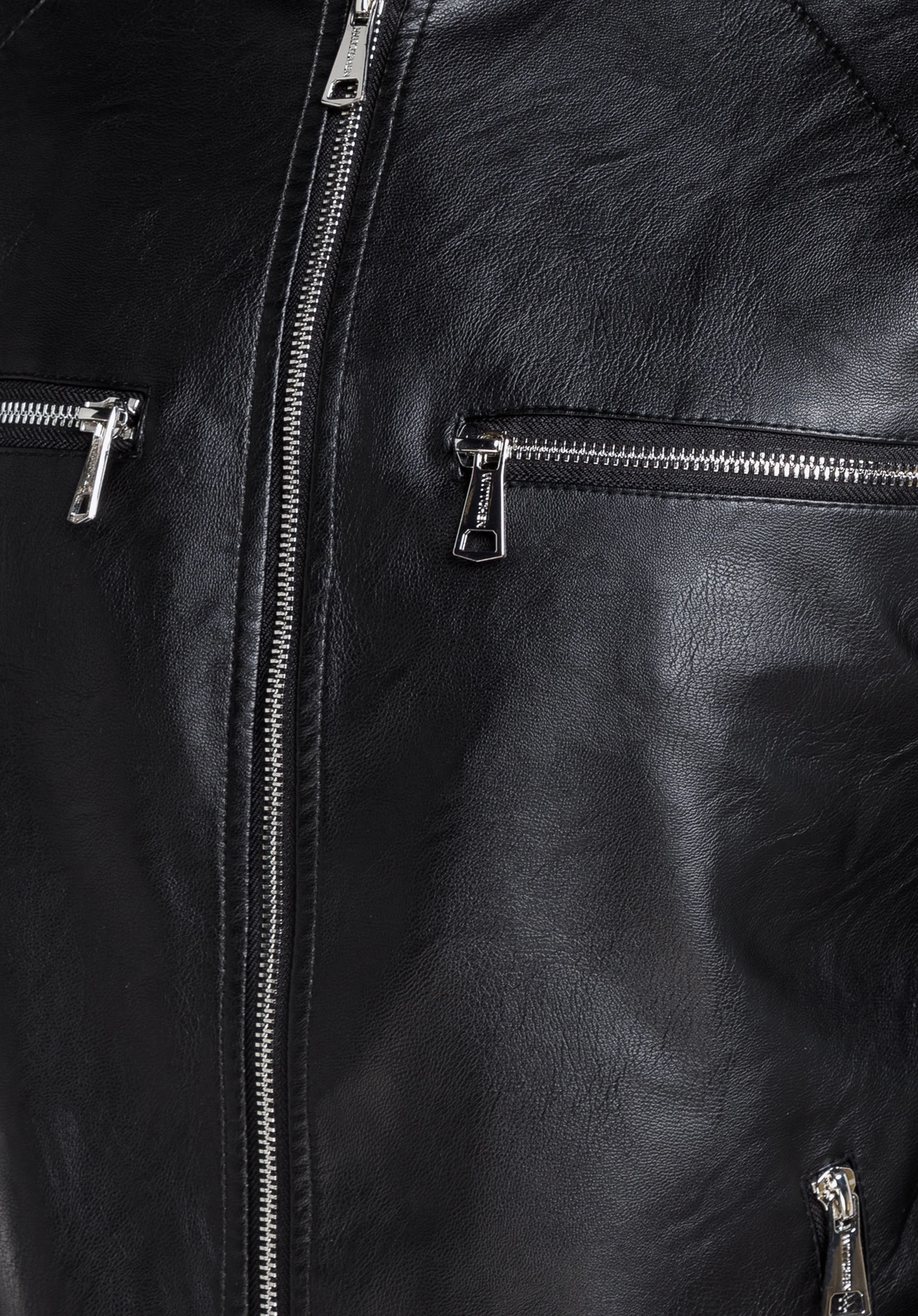 Męska kurtka z ekoskóry klasyczna ze stójką