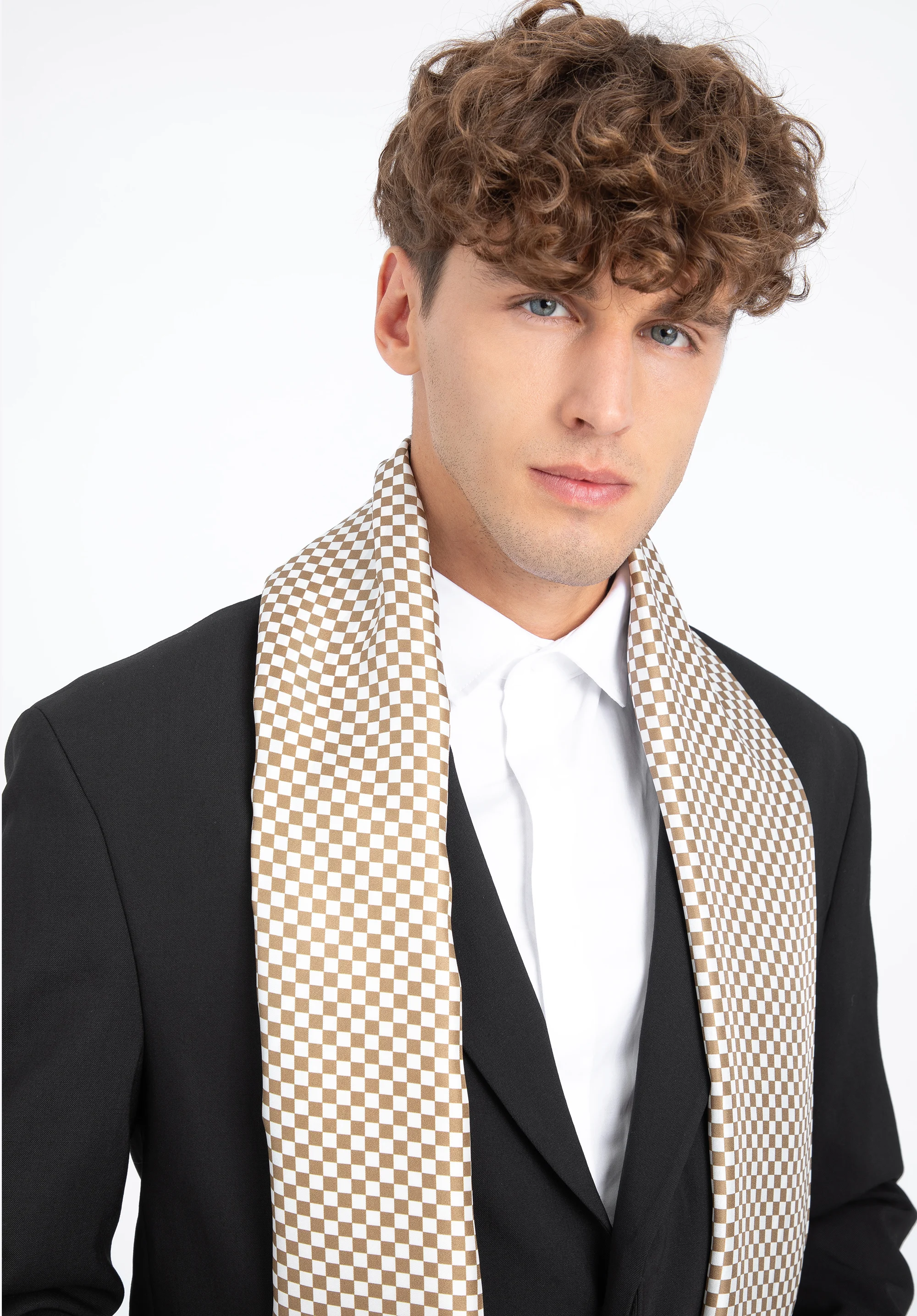 Męski szal z jedwabiu