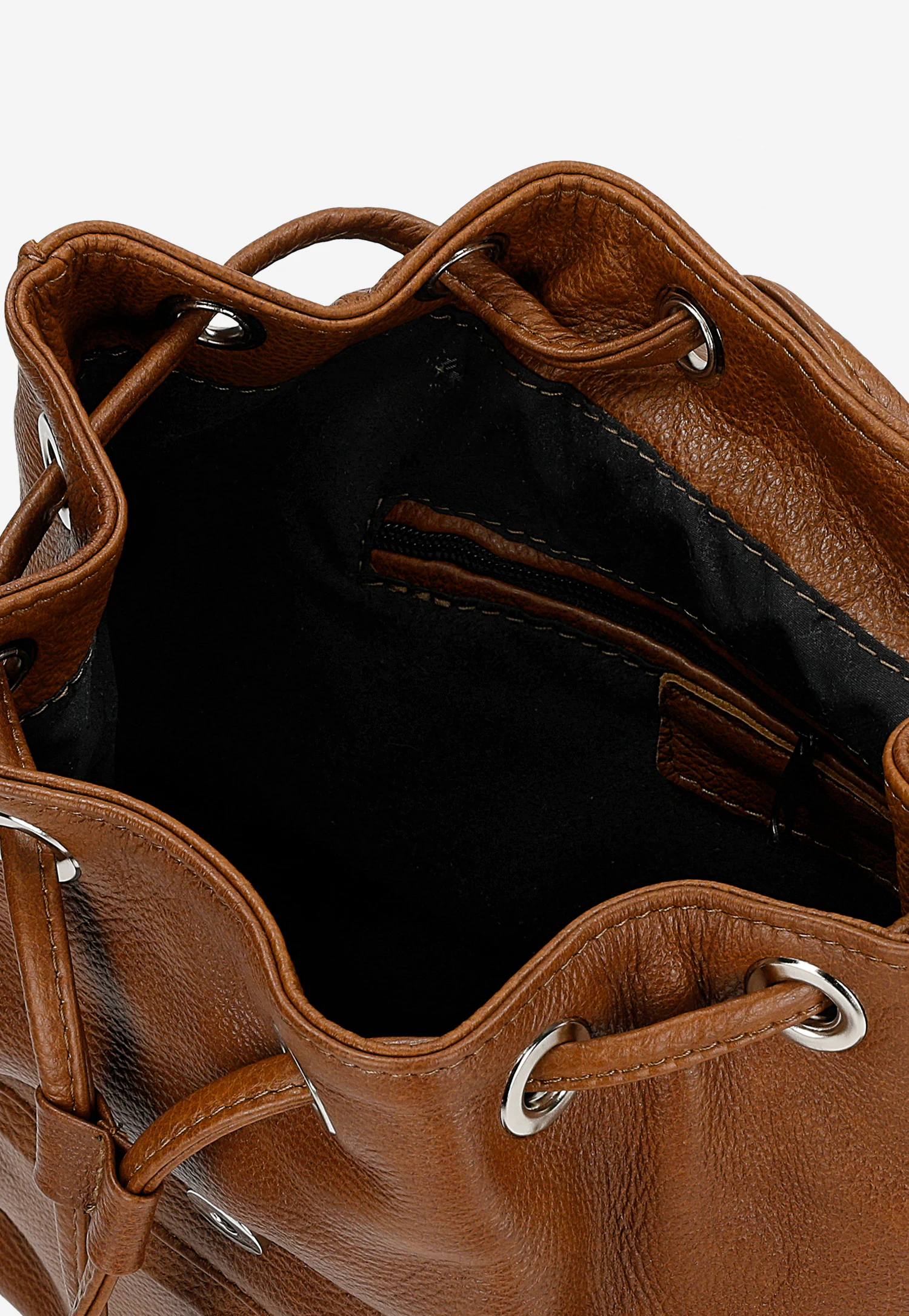 Brązowy plecak damski ze skóry licowej