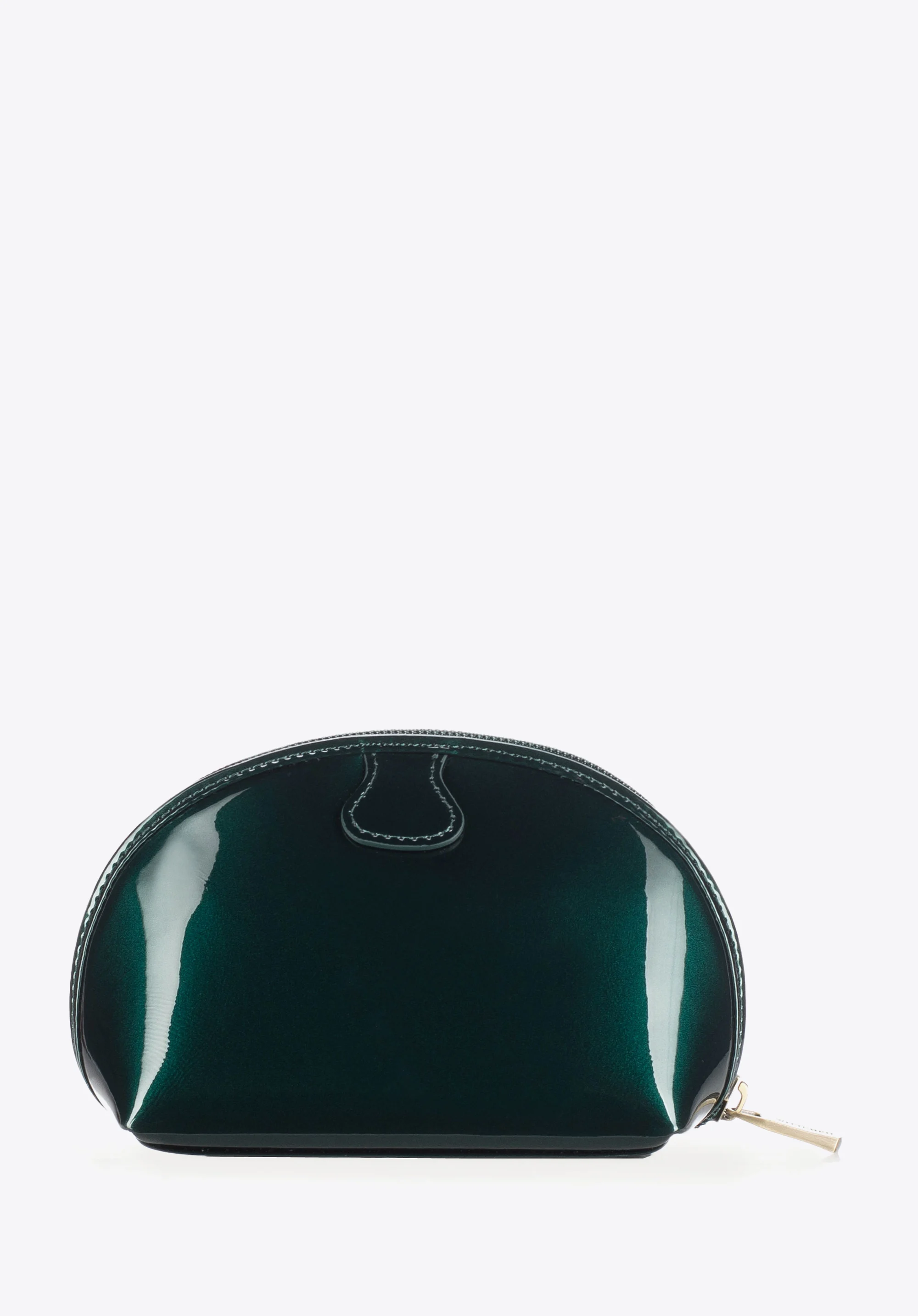 Kosmetyczka skórzana lakierowana półokrągła