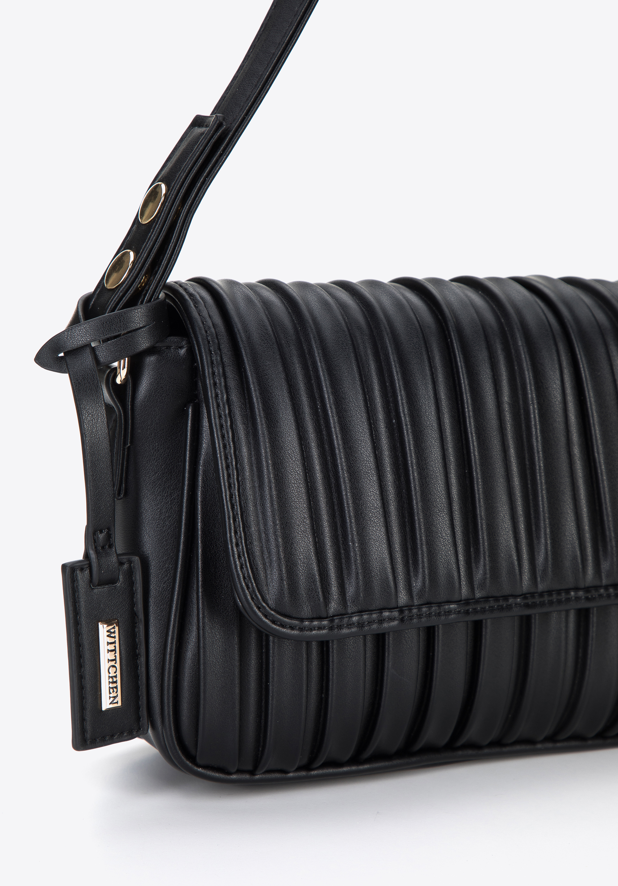 Torebka bagietka z marszczonej ekoskóry