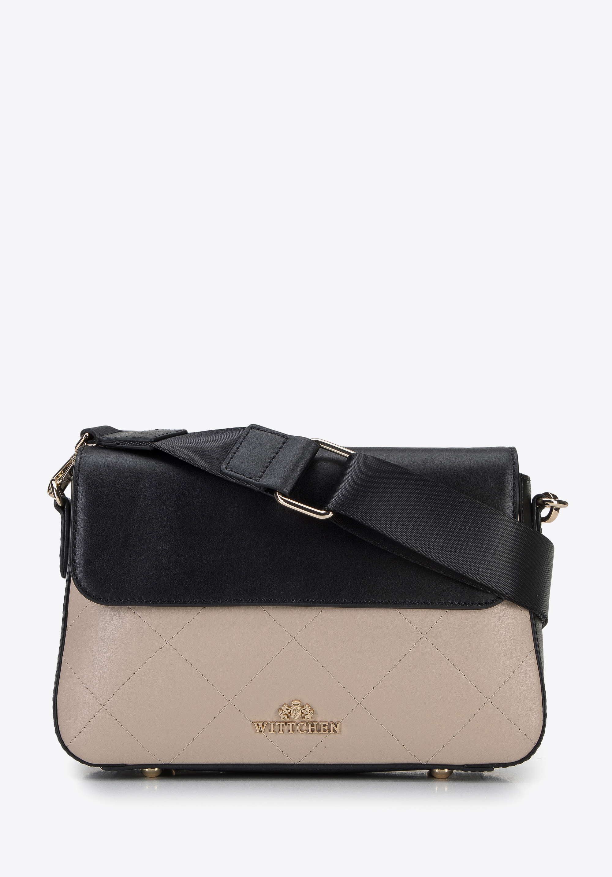 Damska listonoszka skórzana z przeszyciami dwukolorowa