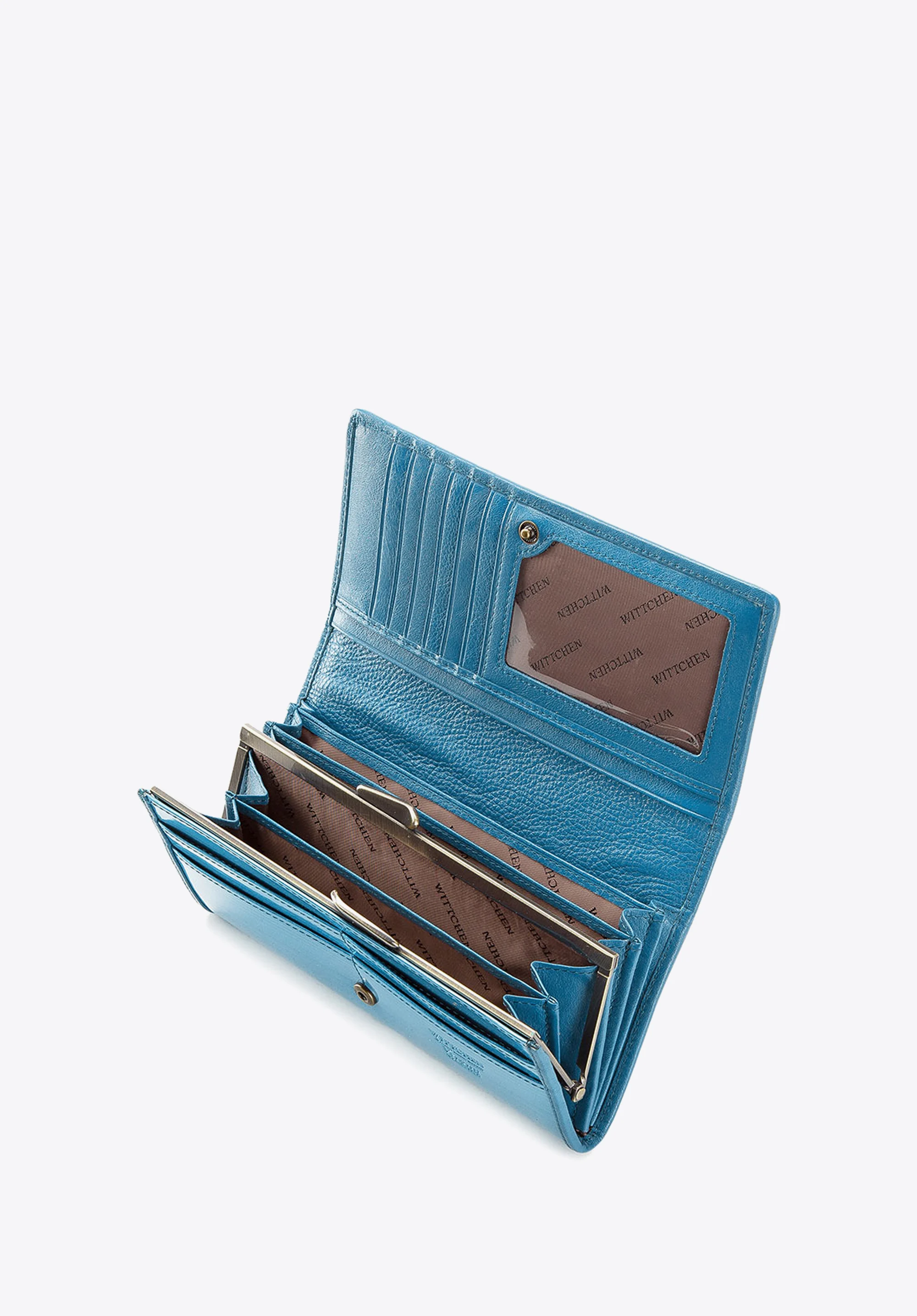 Damski portfel ze skóry lakierowany poziomy