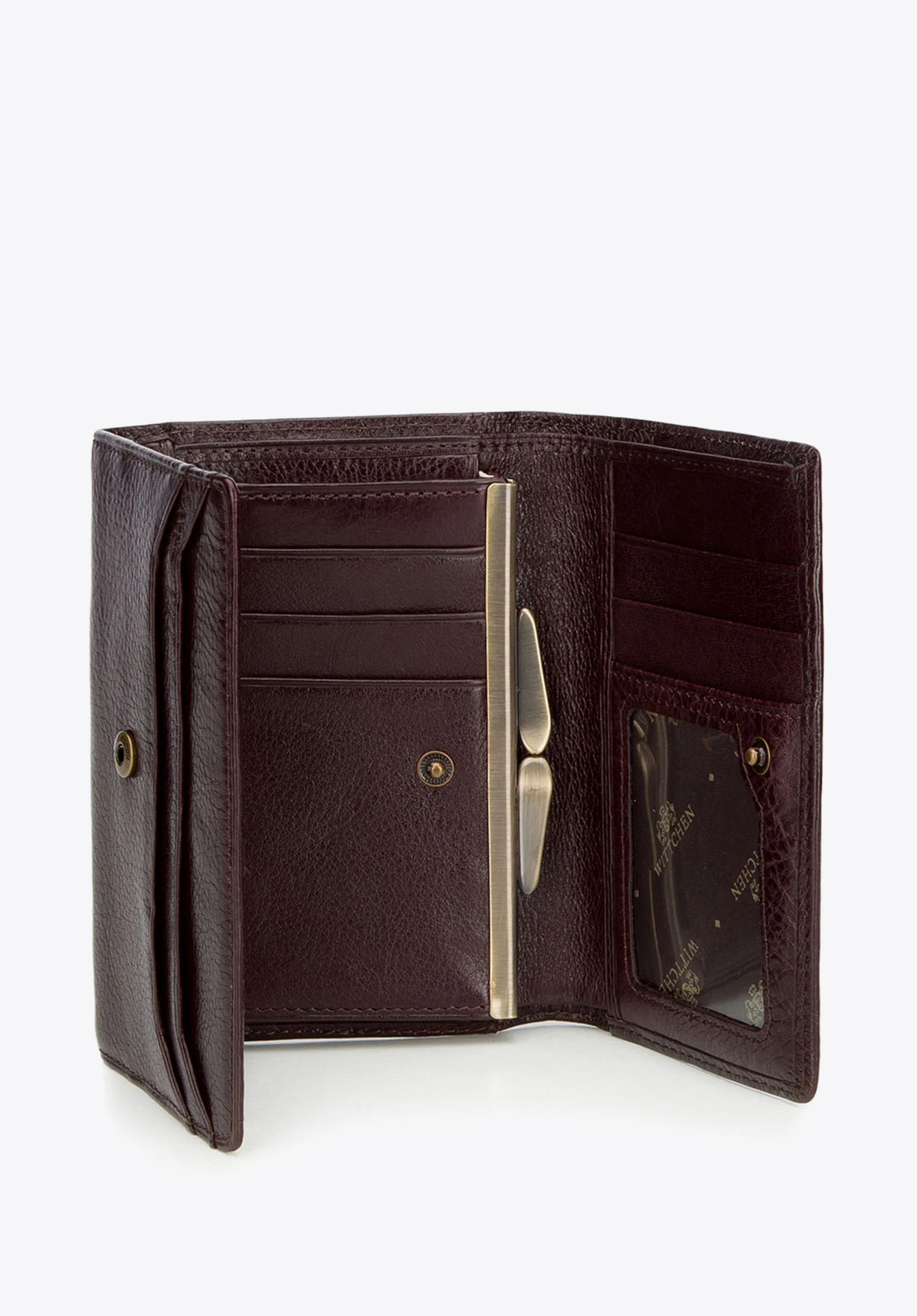 Damski portfel skórzany z kieszonką na bigiel