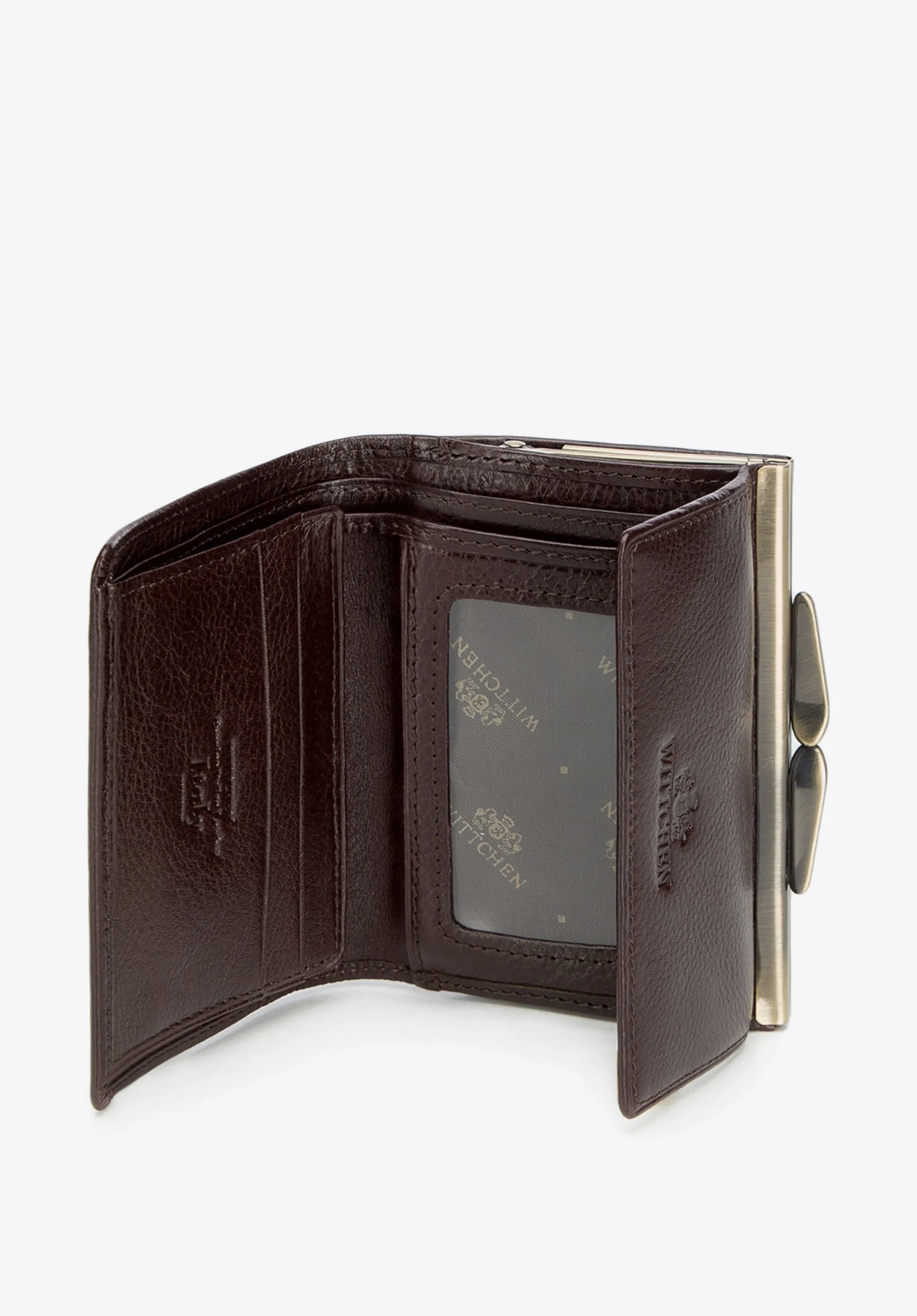 Damski portfel ze skóry na bigiel mały