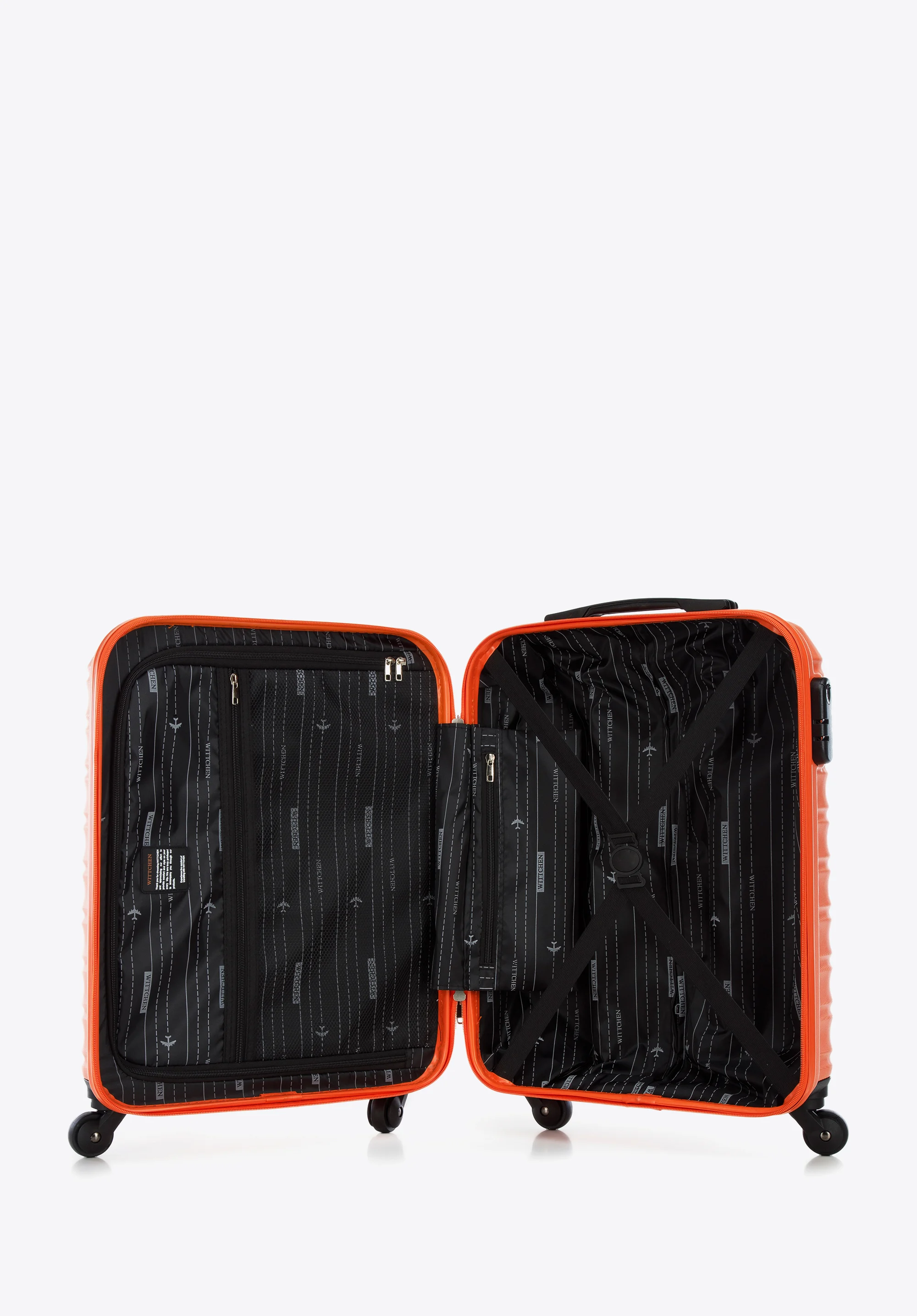 Duża walizka z ABS-u z żebrowaniem