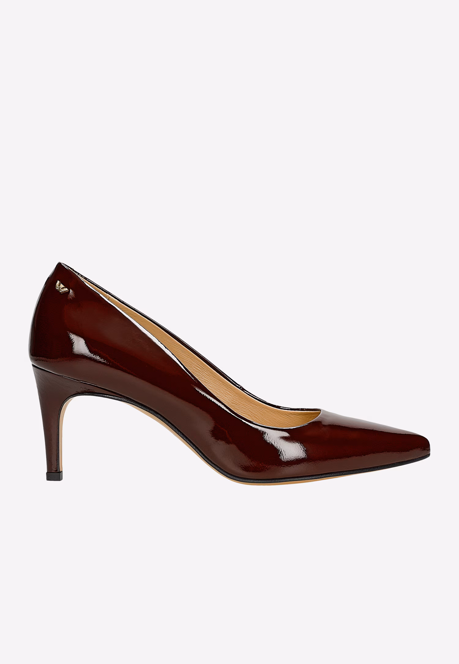 Bordowe czółenka damskie z lakierowanej skóry