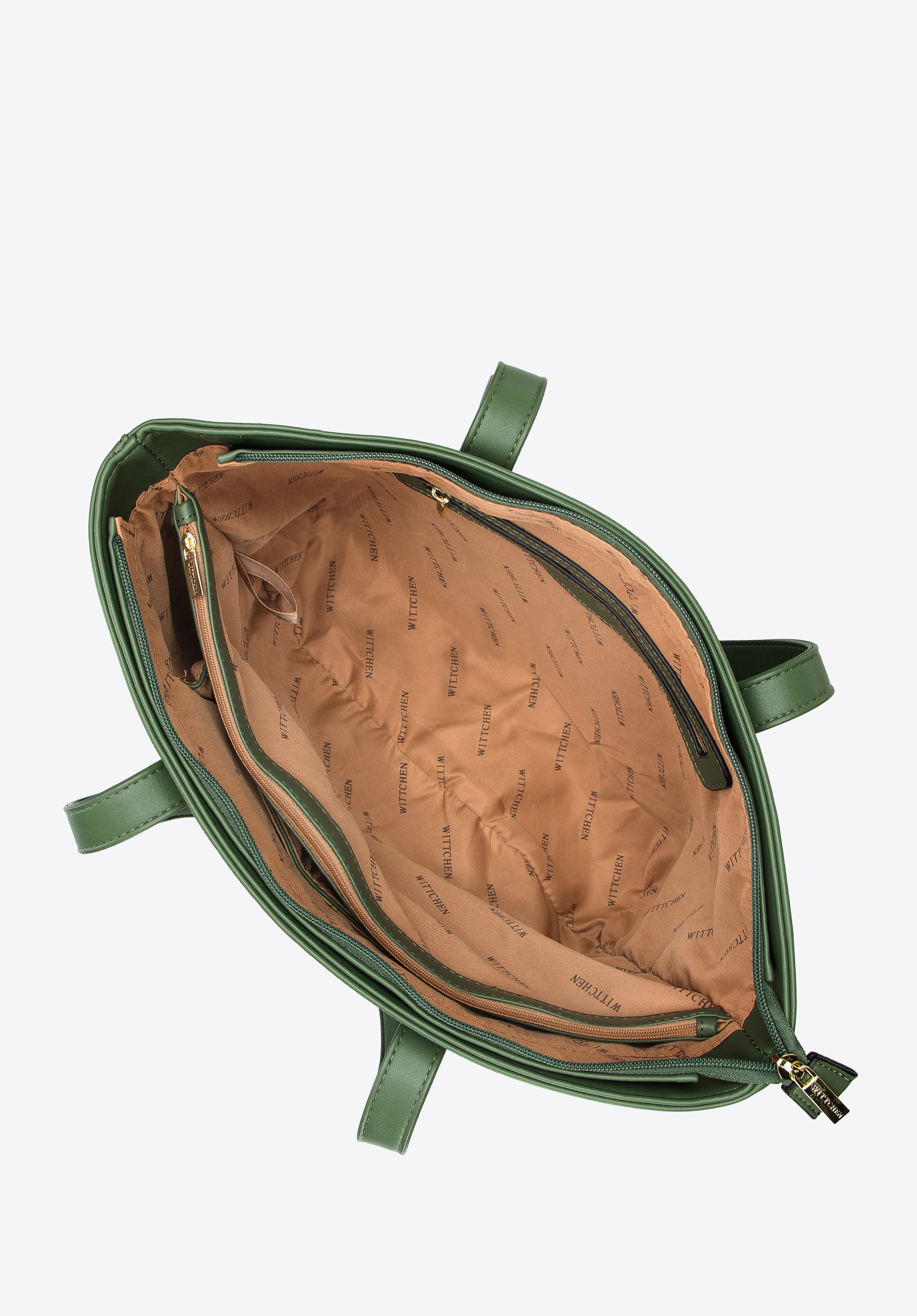 Torebka shopperka z ekoskóry z kieszenią z przodu