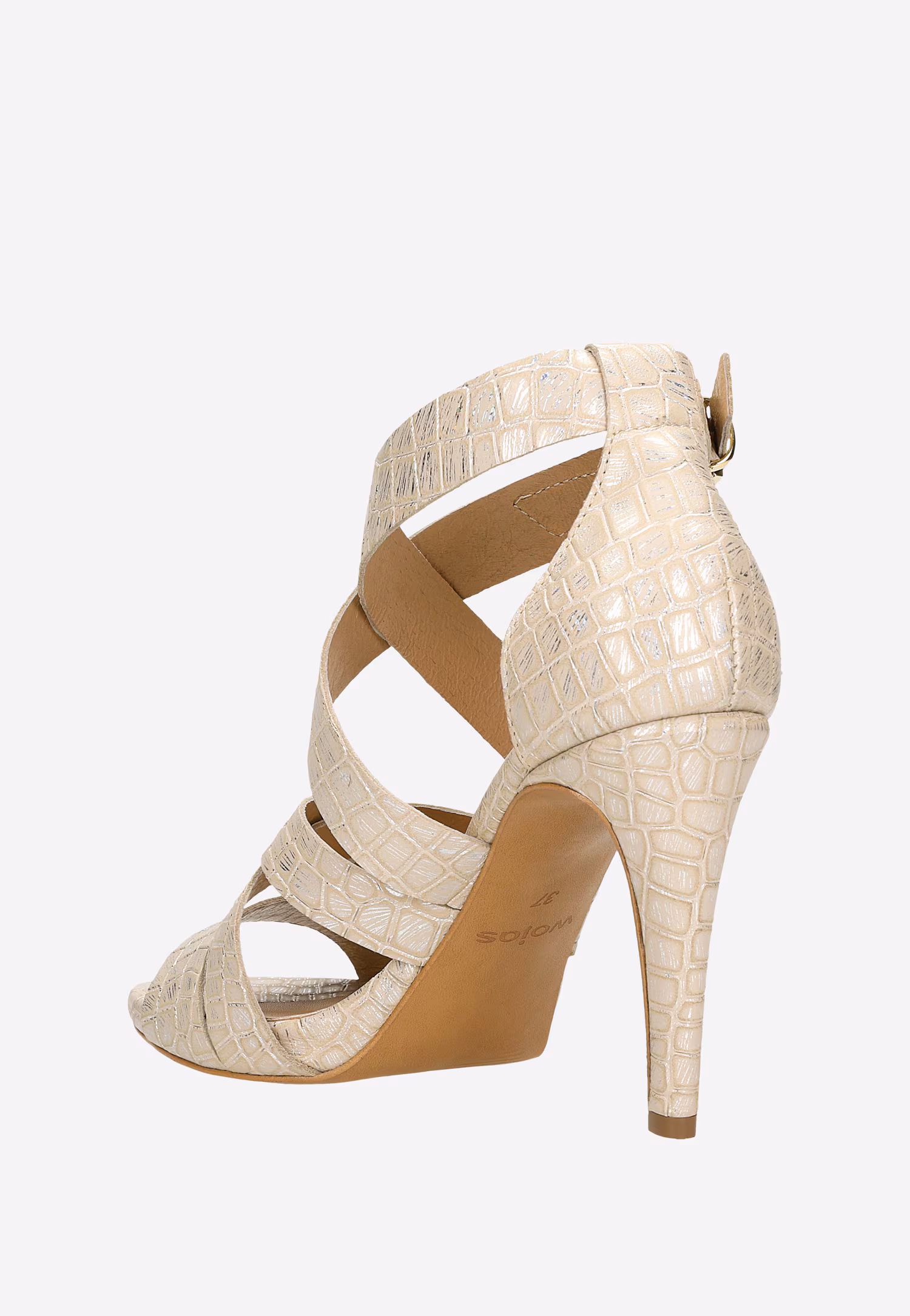 Brązowe sandały damskie na szpilce