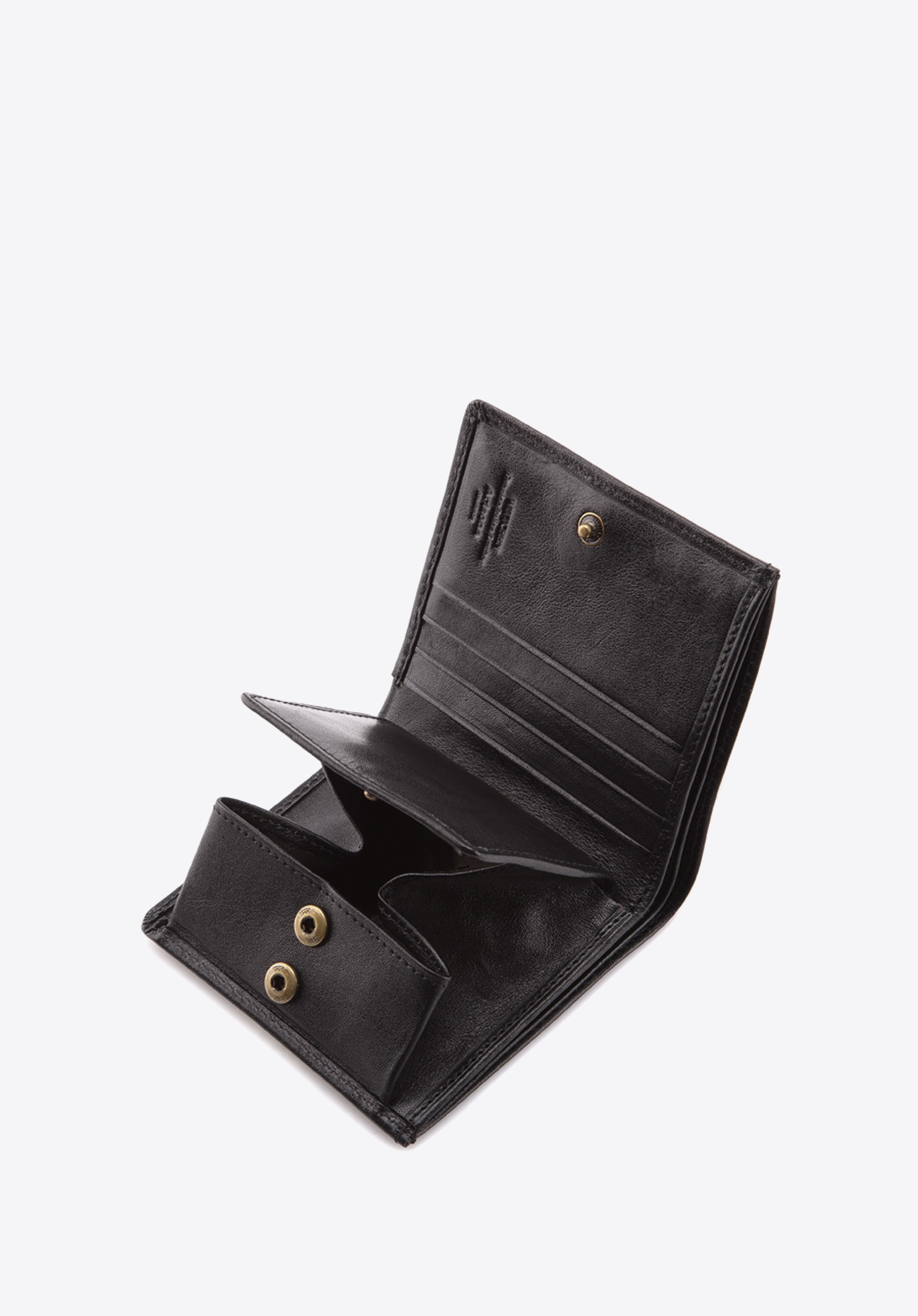 Damski portfel skórzany z herbem na zatrzask