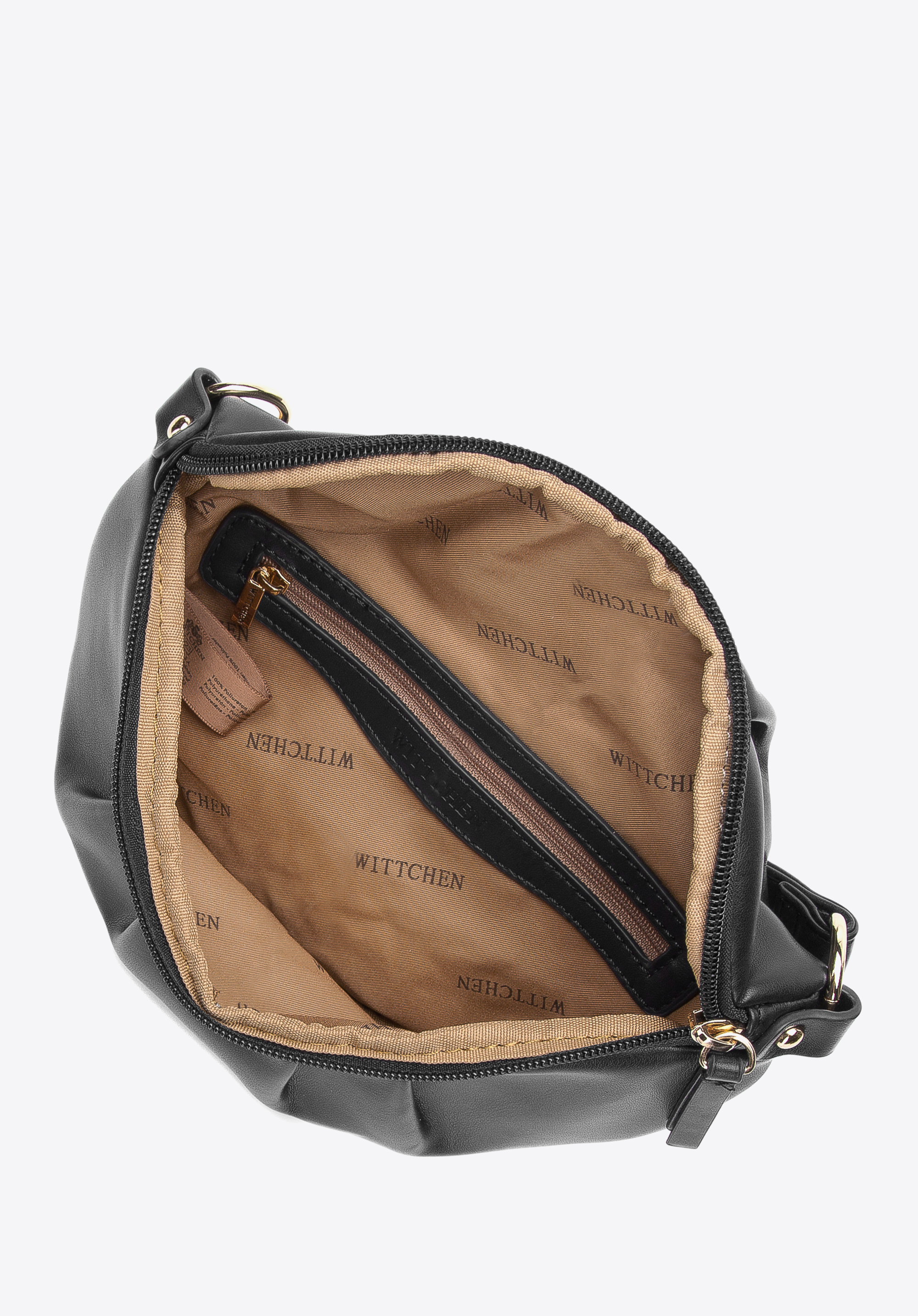 Damska saszetka z marszczonym przodem