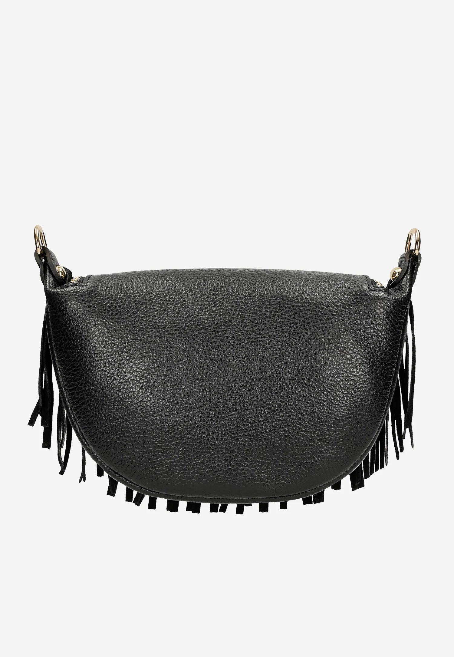 Brązowa nerka damska z frędzlami