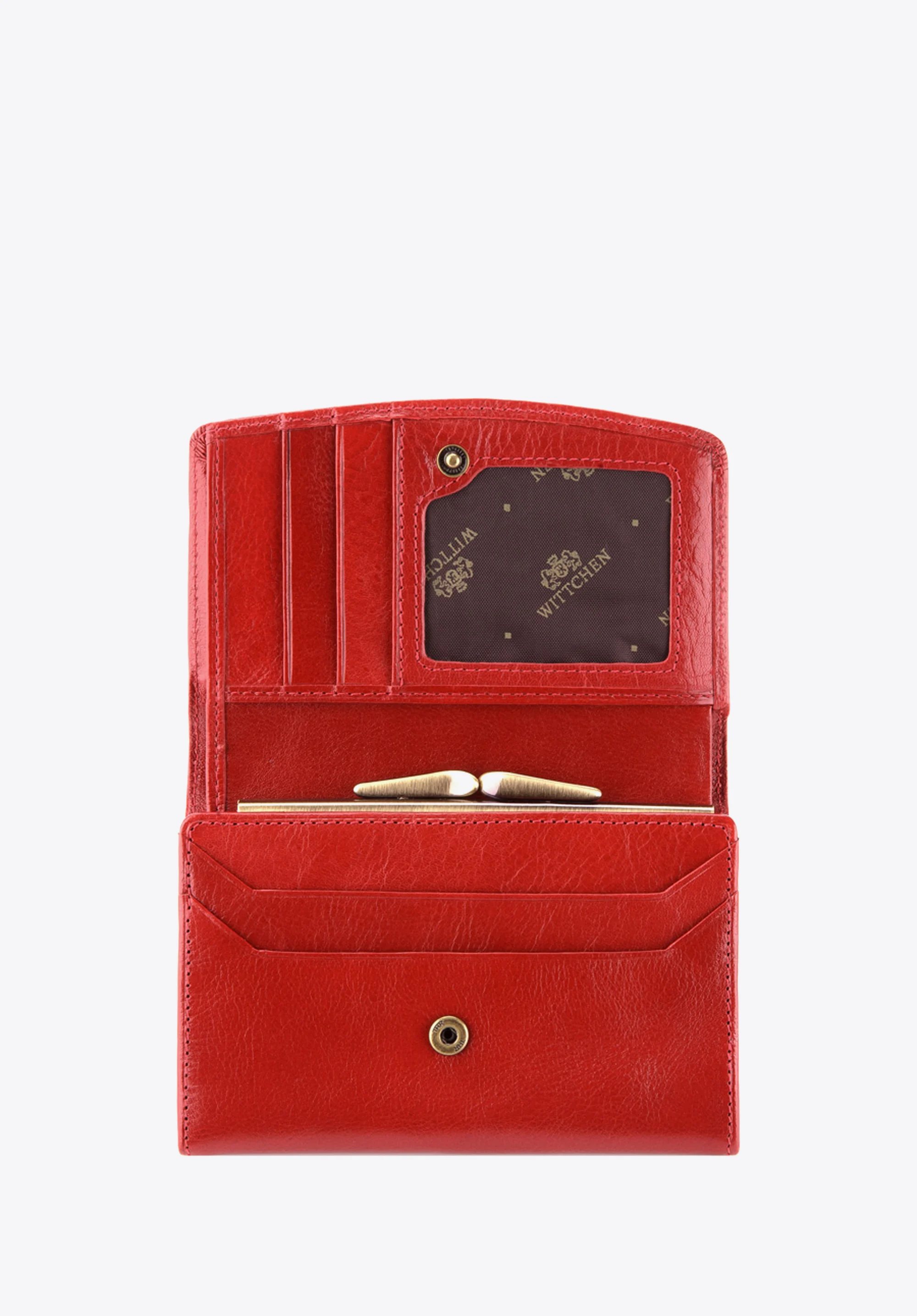 Damski portfel skórzany z kieszonką na bigiel