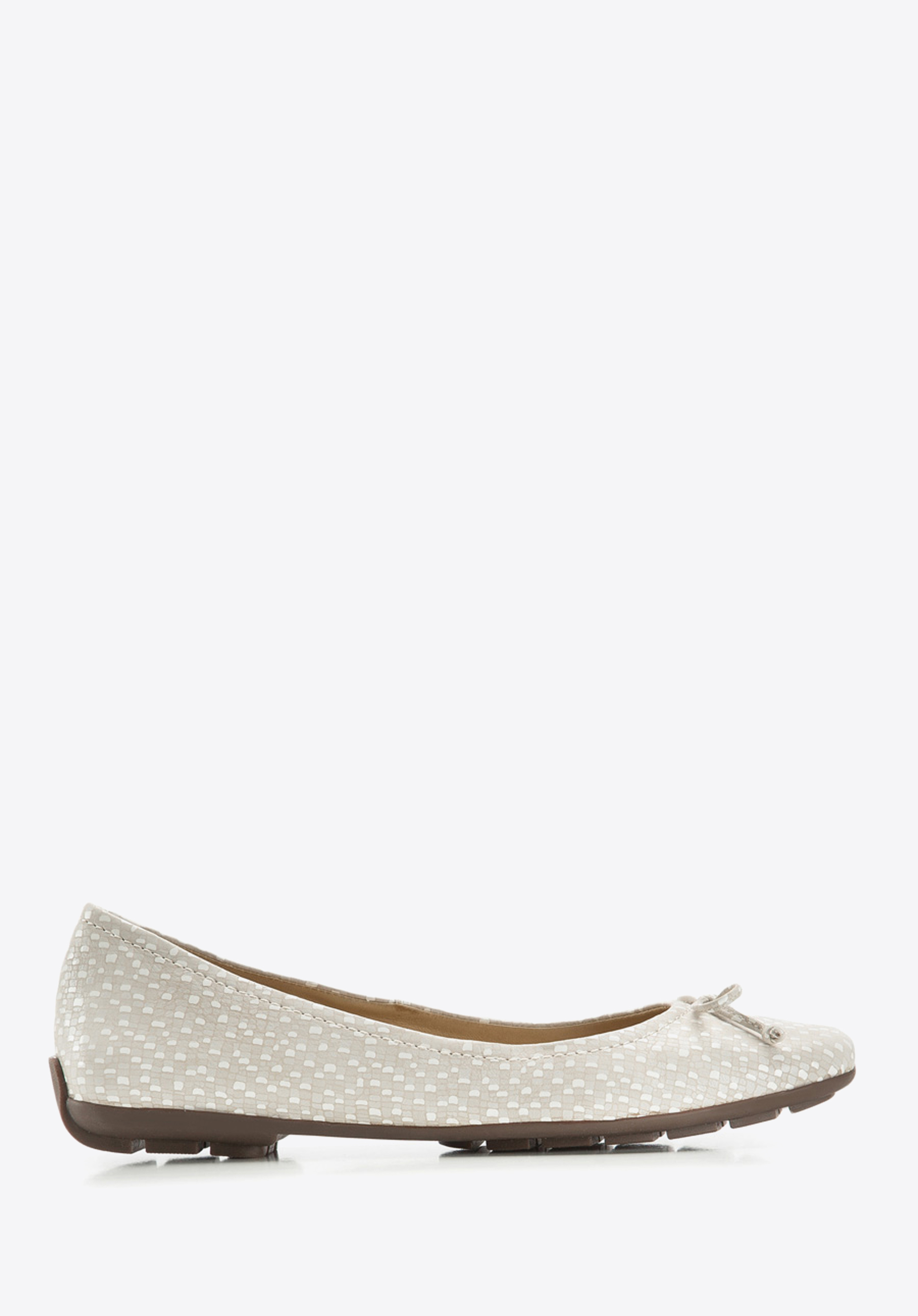 Baleriny skórzane basic z kokardką