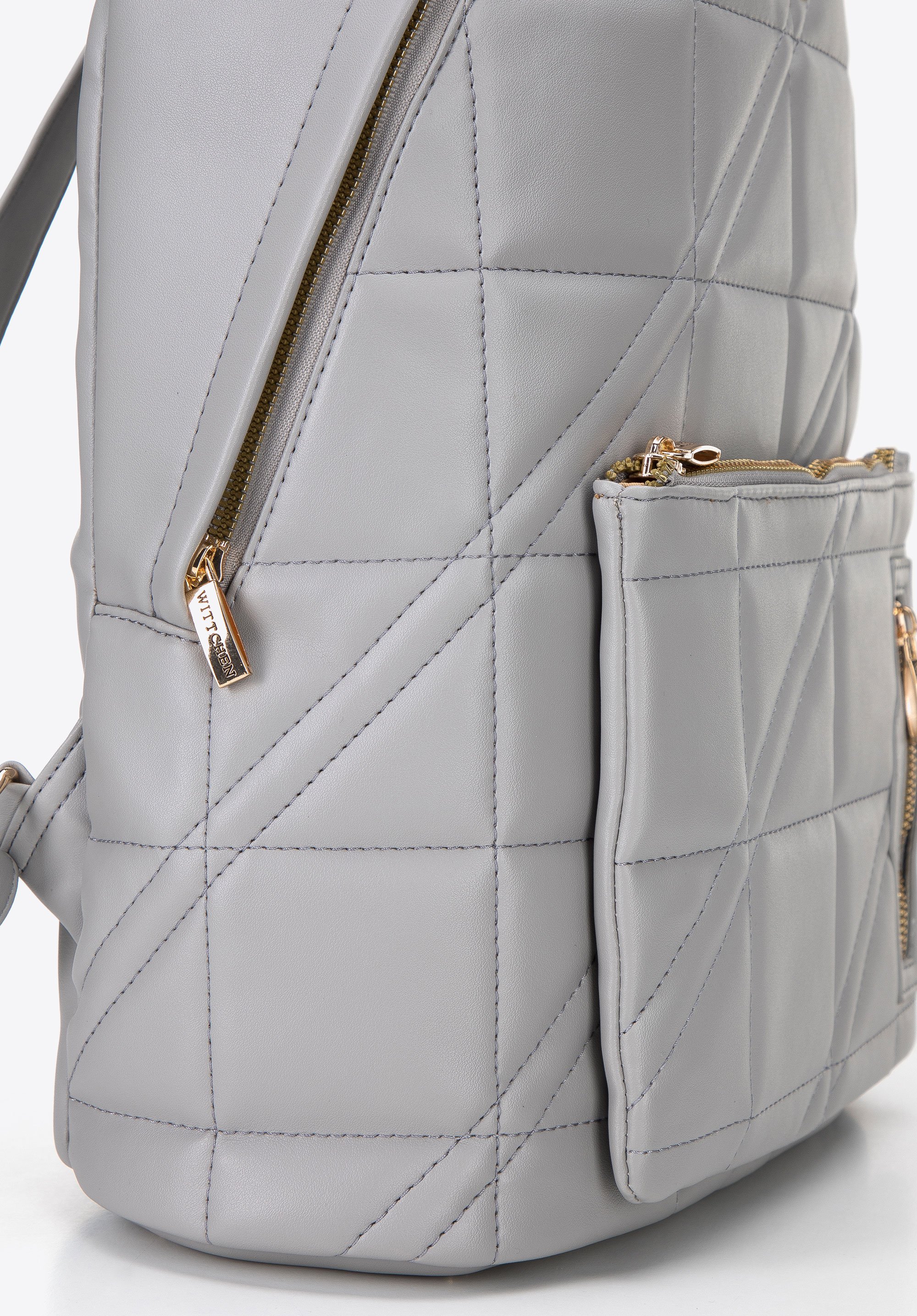 Damski plecak z pikowanej ekoskóry duży