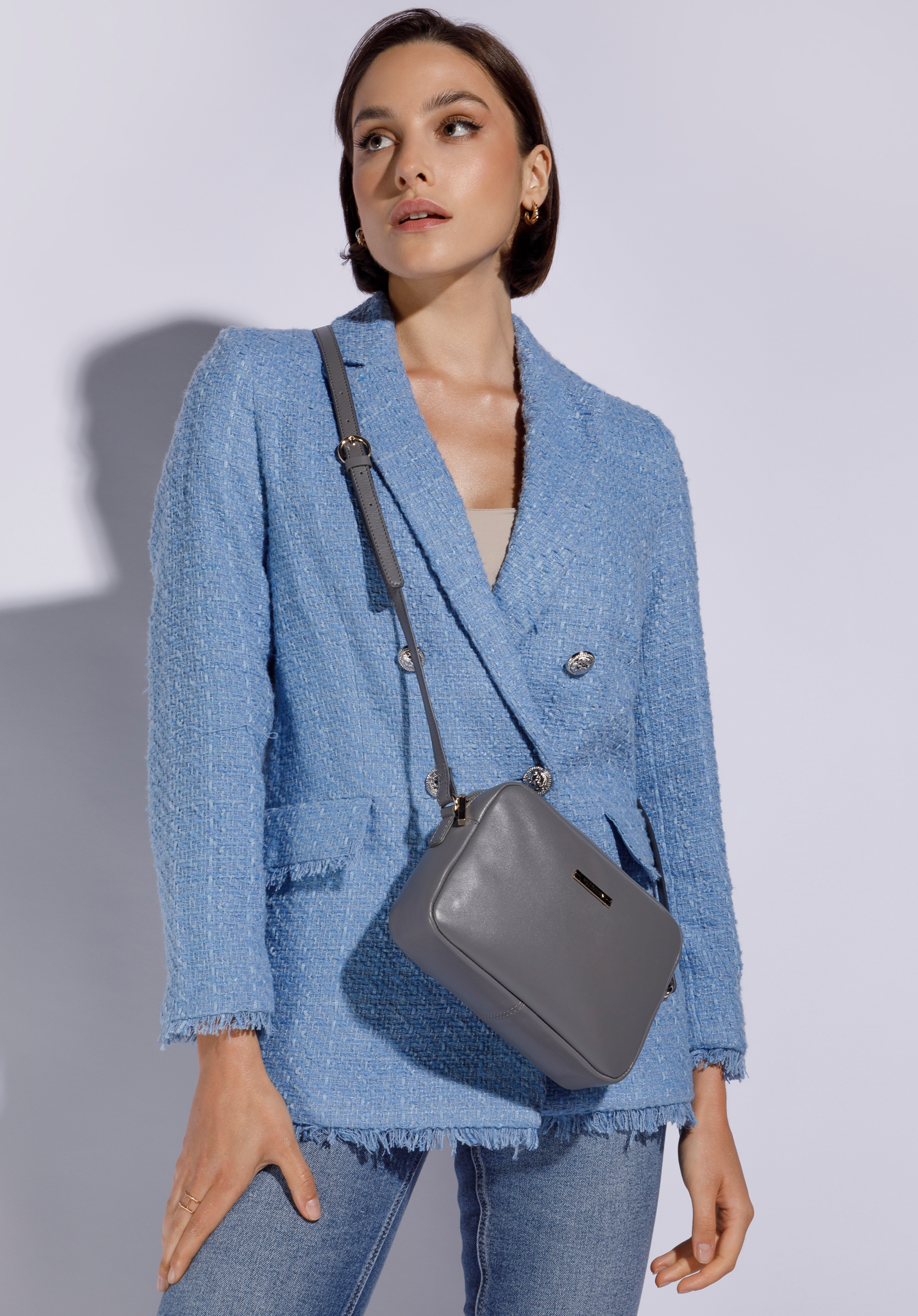 Damska listonoszka skórzana prostokątna