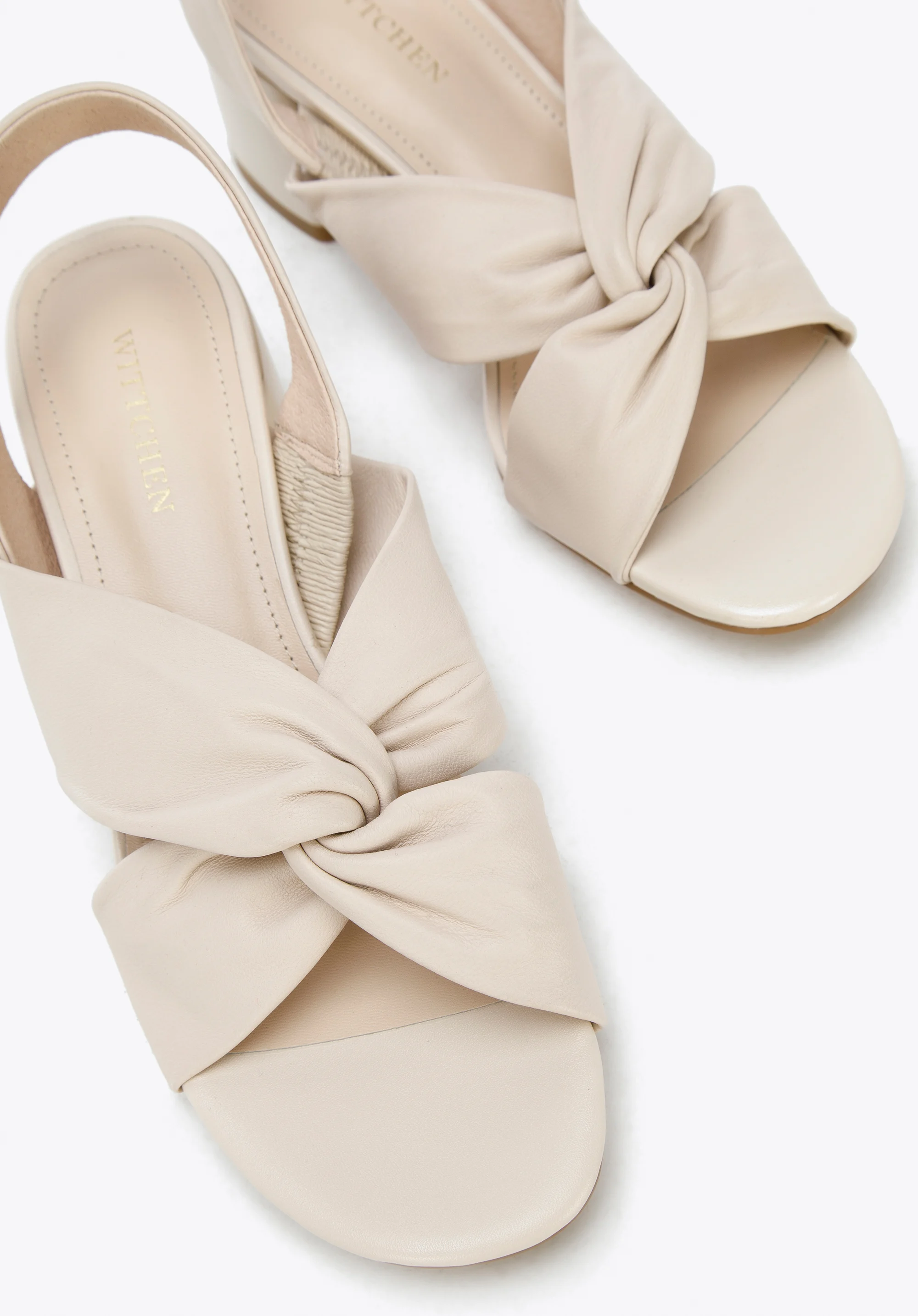 Damskie sandały z miękkiej skóry na słupku