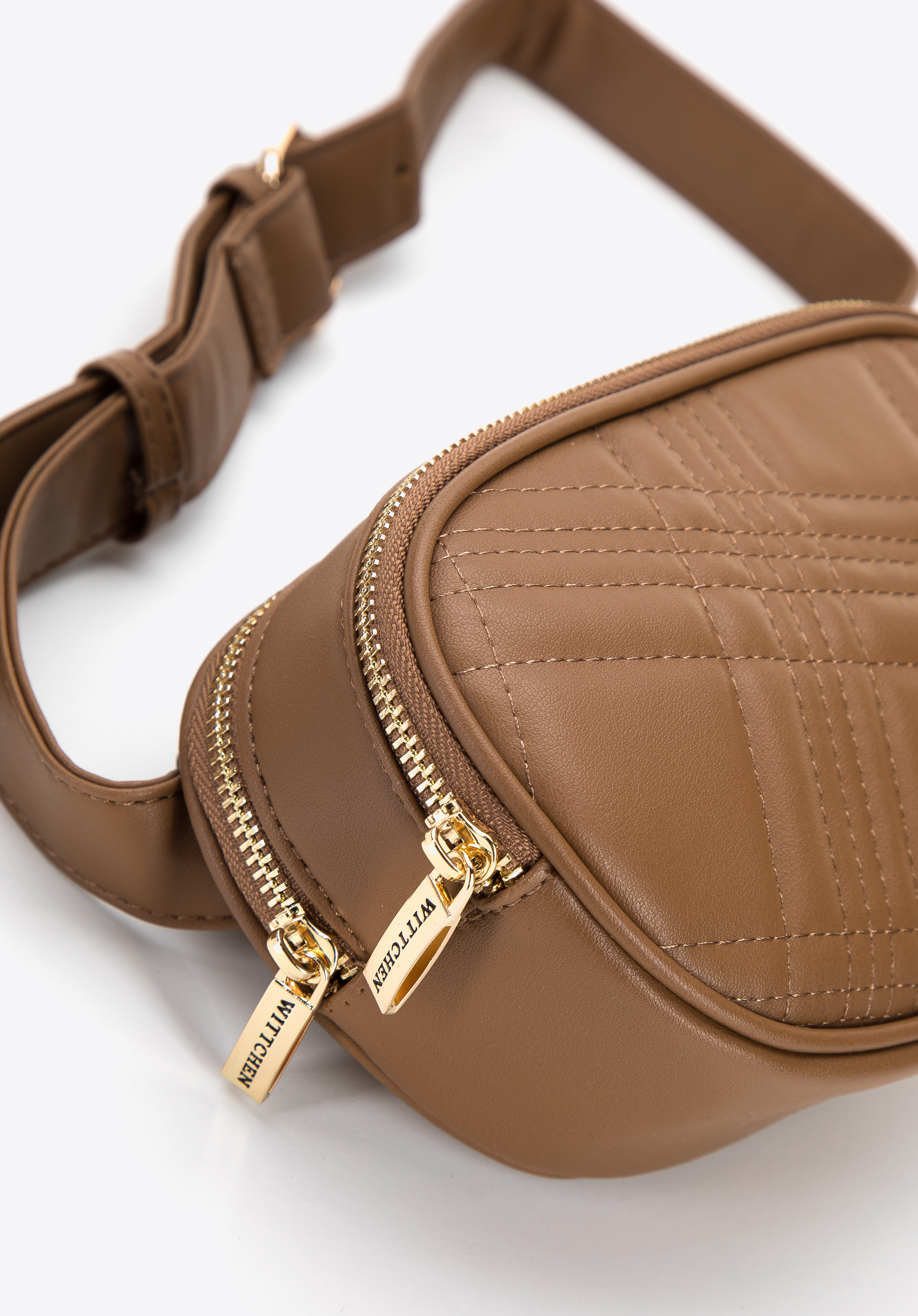 Damska torebka nerka z pikowanej ekoskóry dwukomorowa