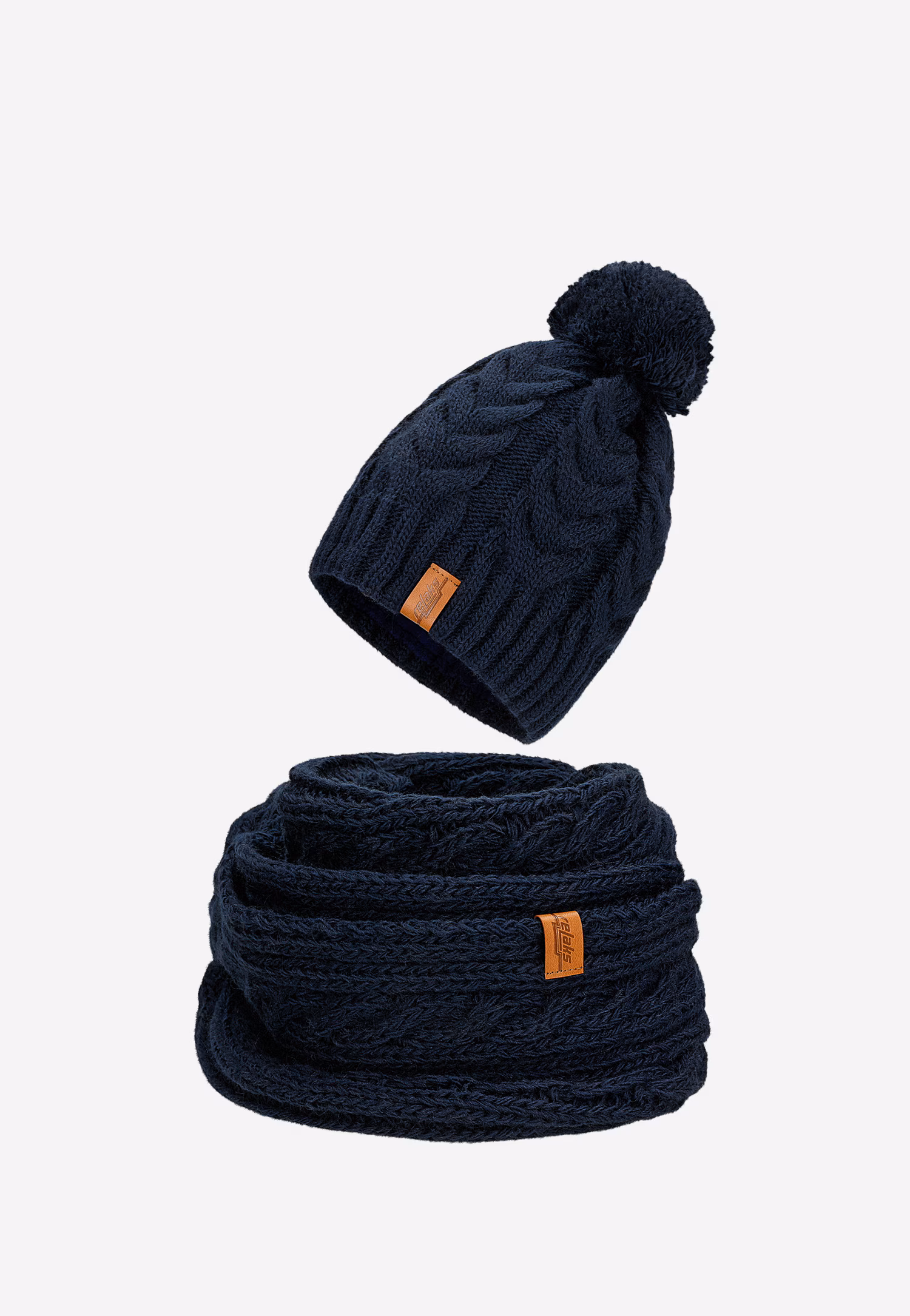 RELAKS ciepły zimowy zestaw czapka + komin