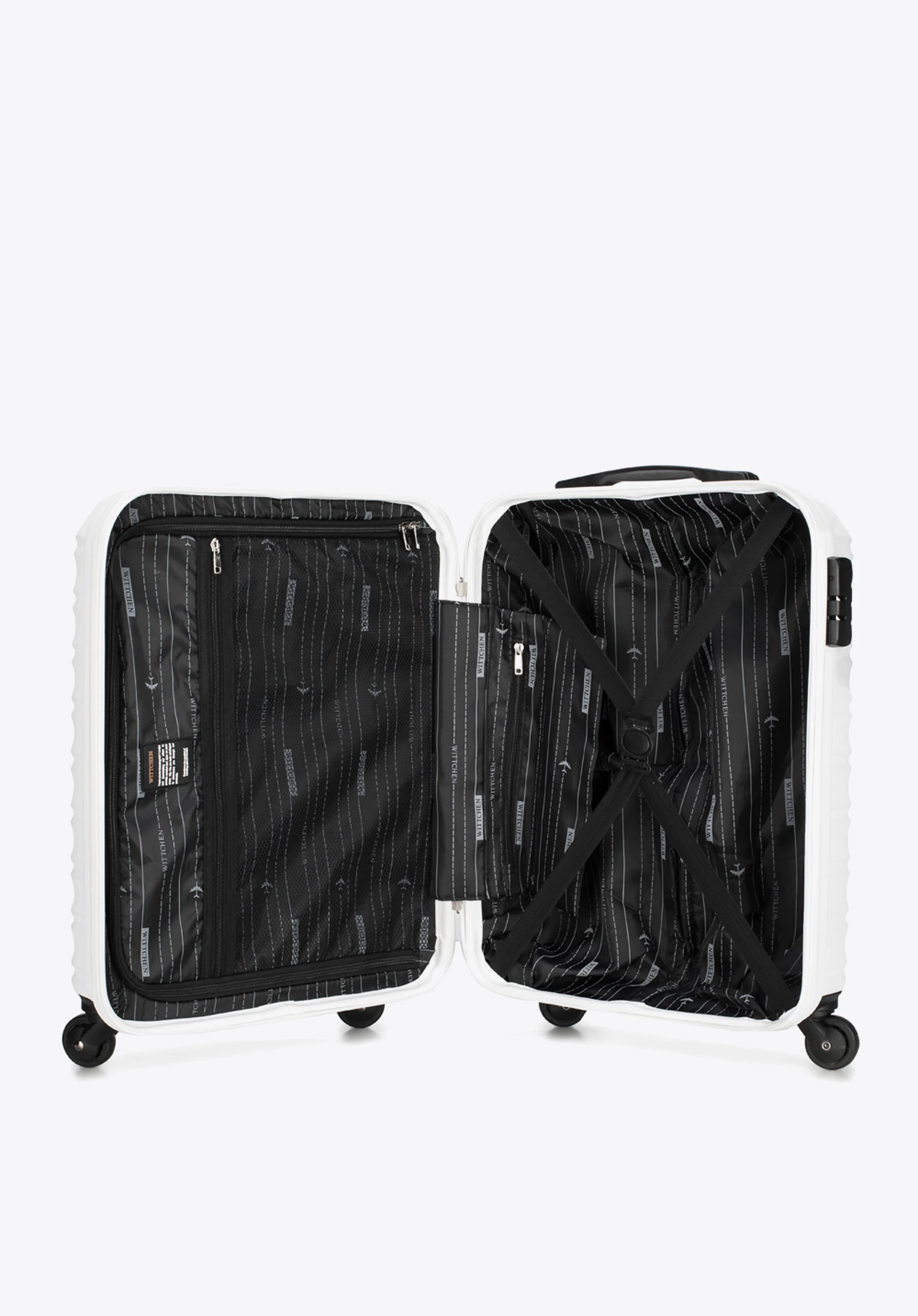 Duża walizka z ABS-u z żebrowaniem