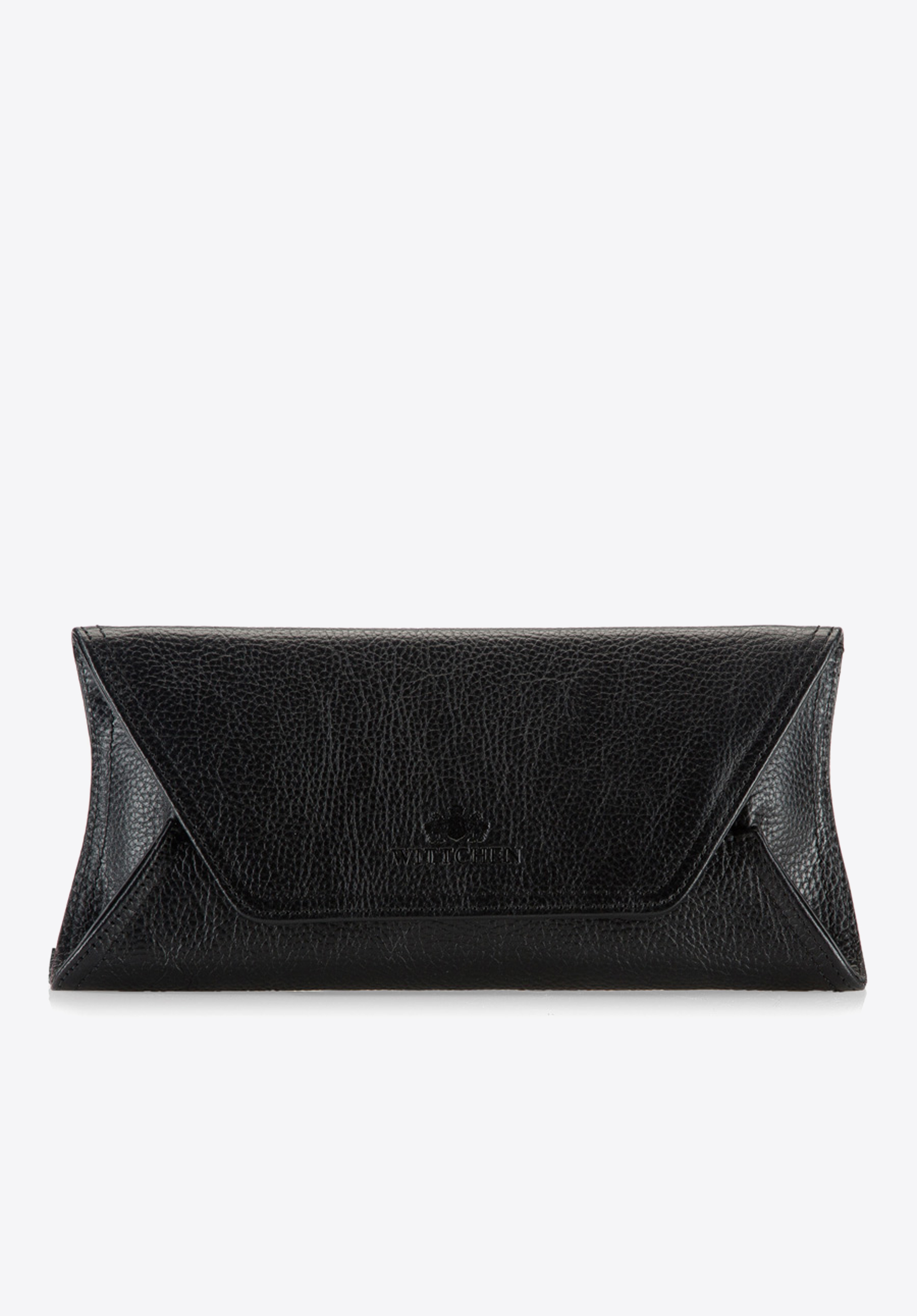 Kopertówka skórzana z zapięciem na zakładkę