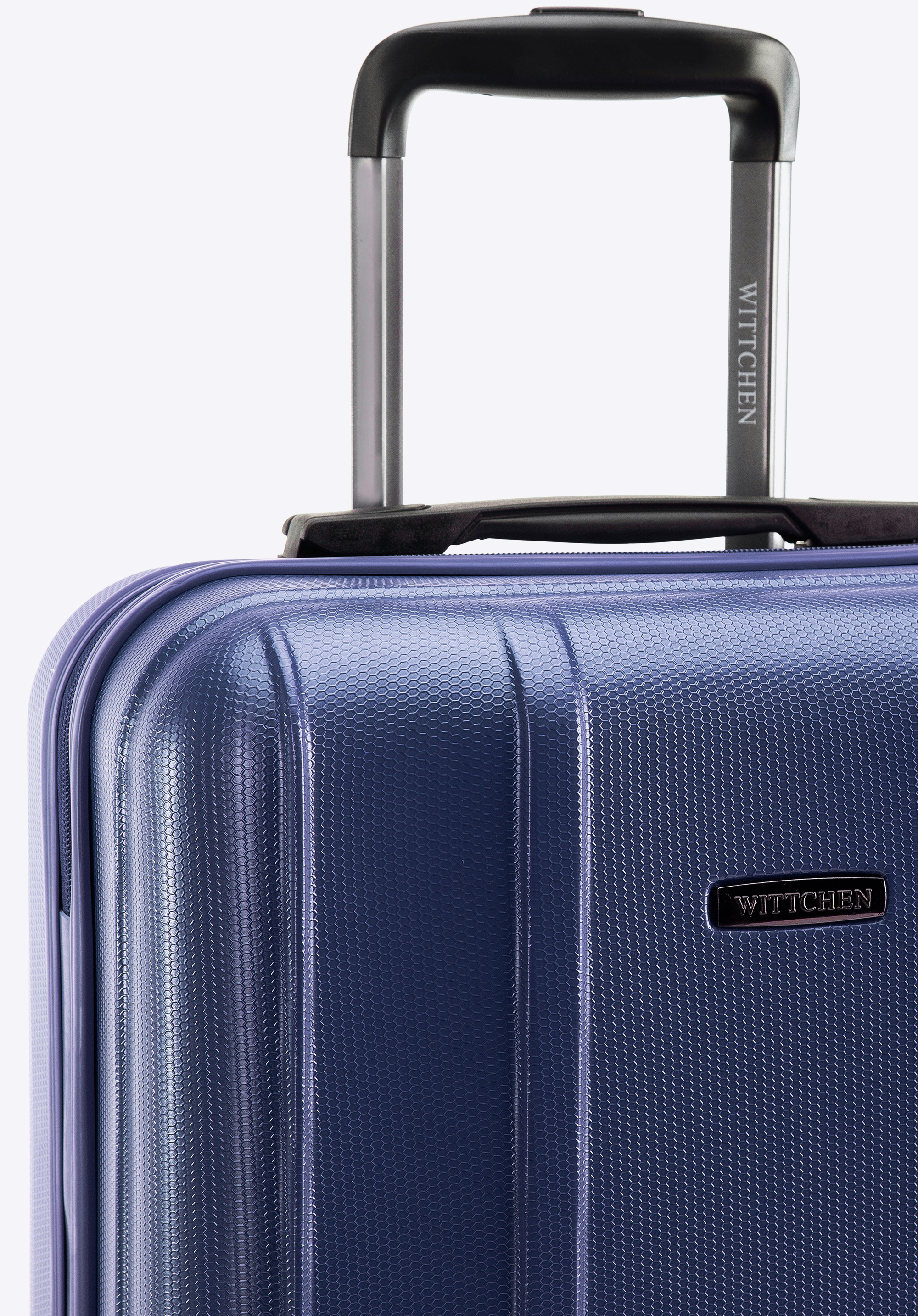 Walizka kabinowa z polikarbonu z pionowymi tłoczeniami