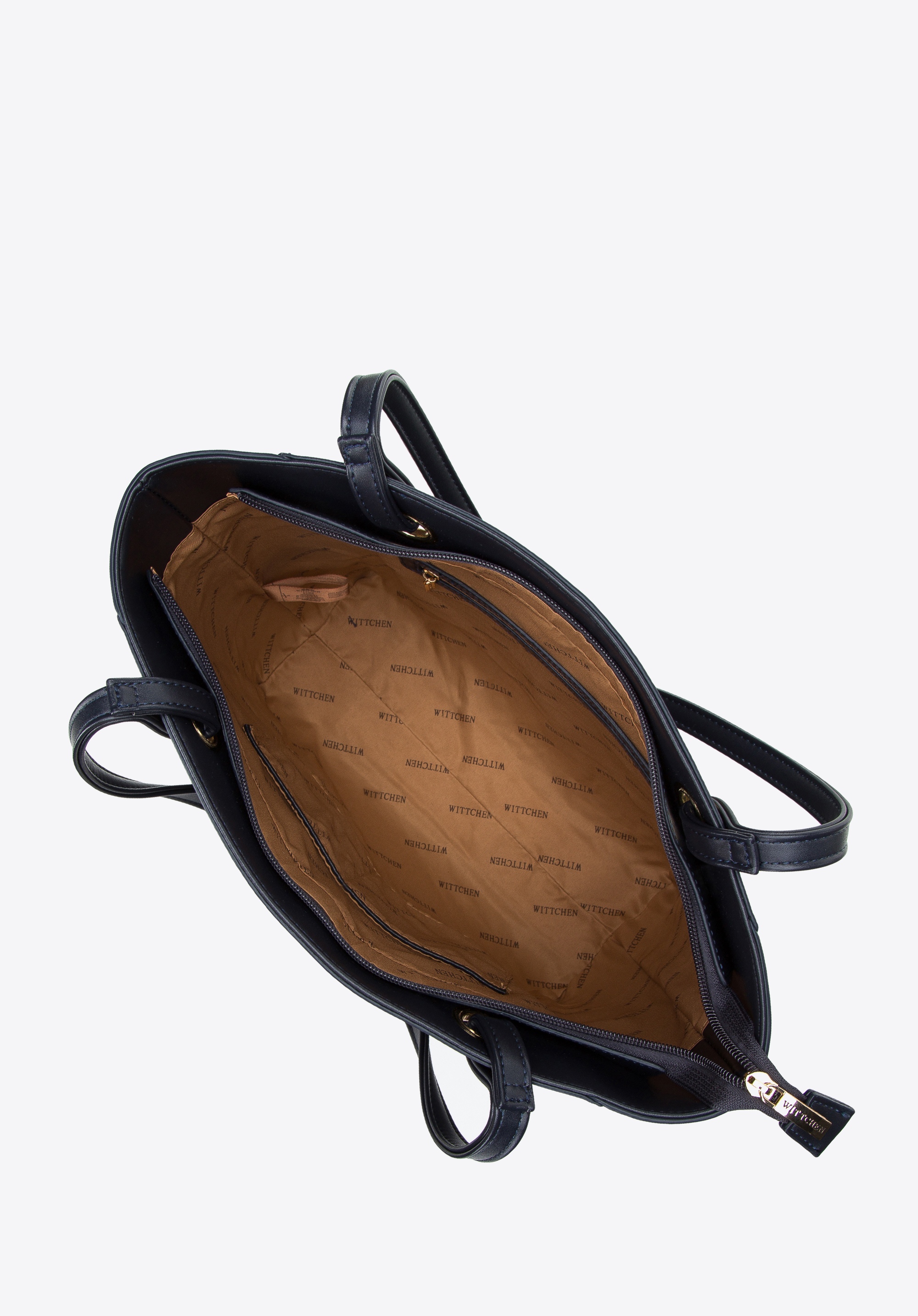 Torebka shopperka z ekoskóry z kieszenią z przodu duża